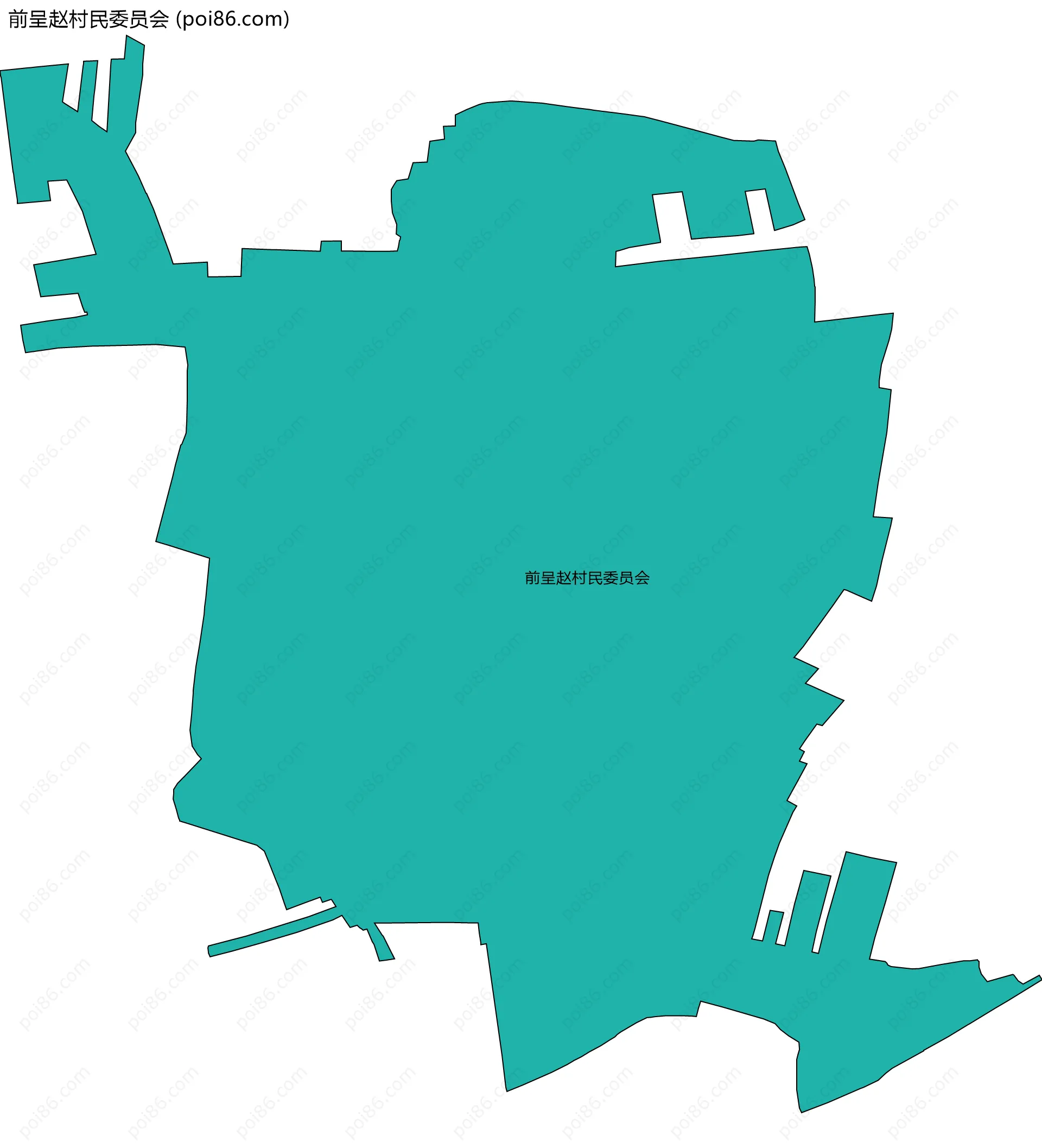 前呈赵村民委员会边界地图
