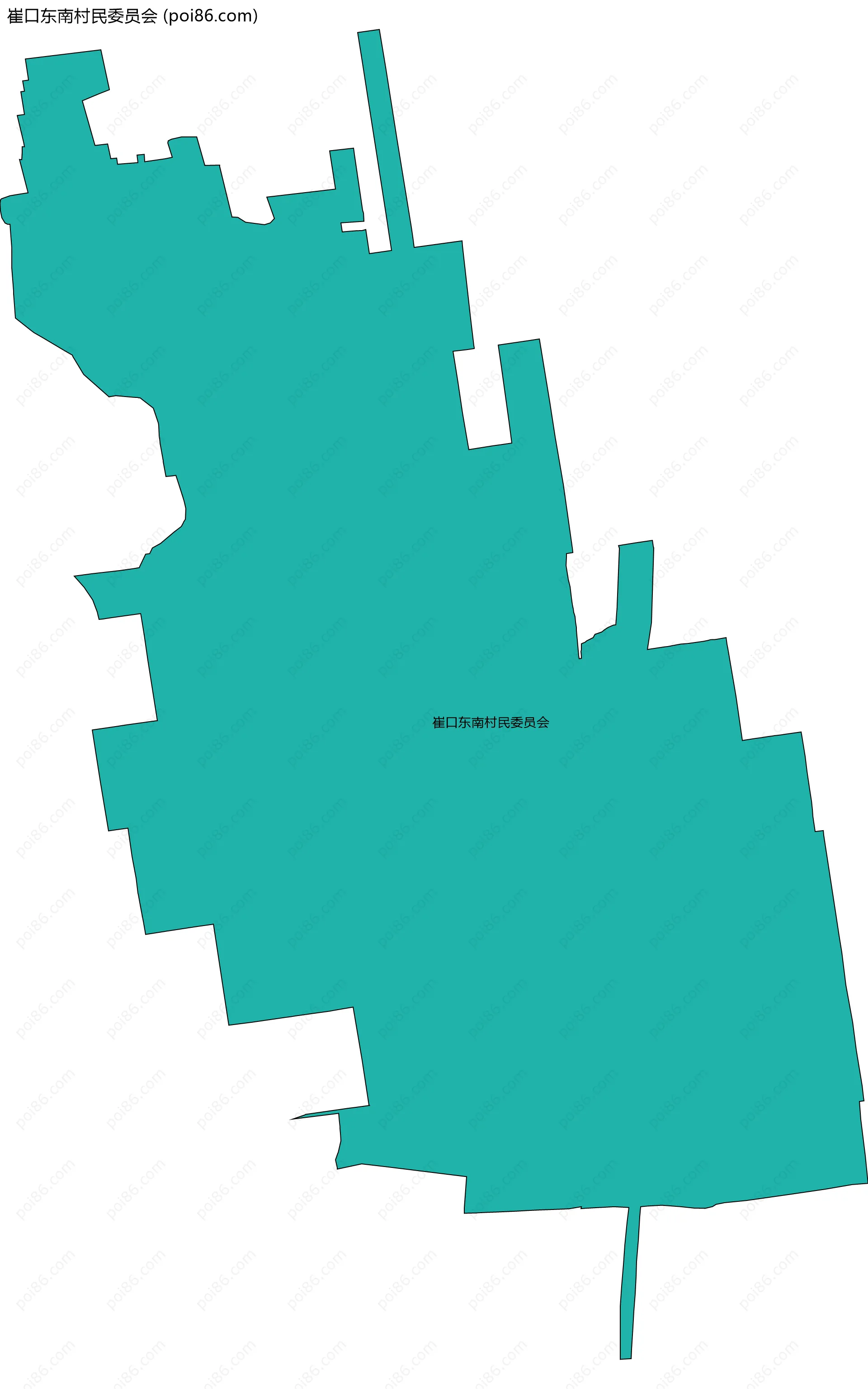 崔口东南村民委员会边界地图