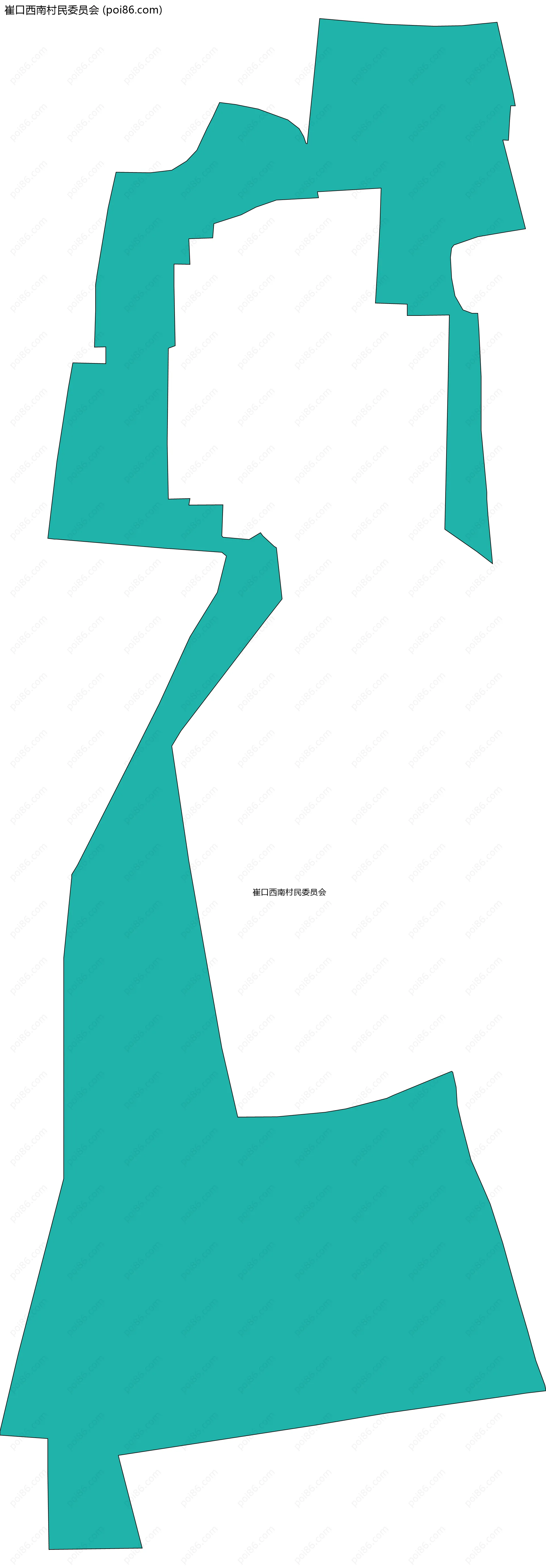 崔口西南村民委员会边界地图