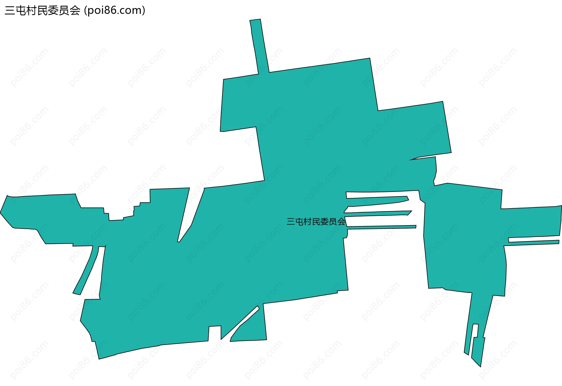 三屯村民委员会边界地图