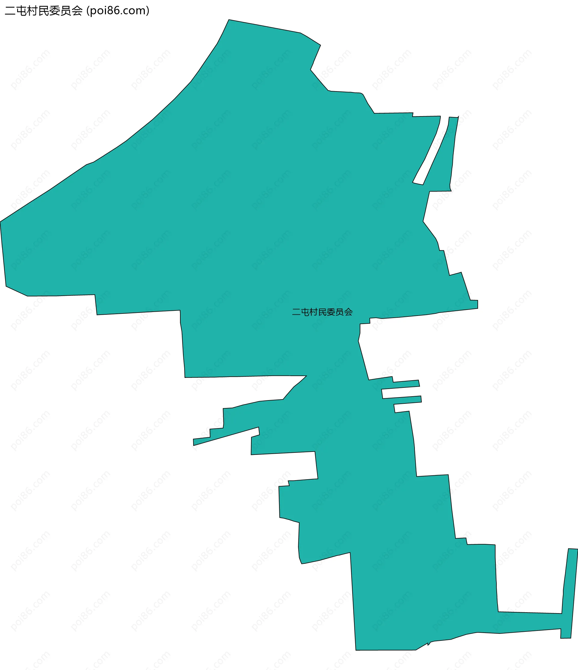 二屯村民委员会边界地图