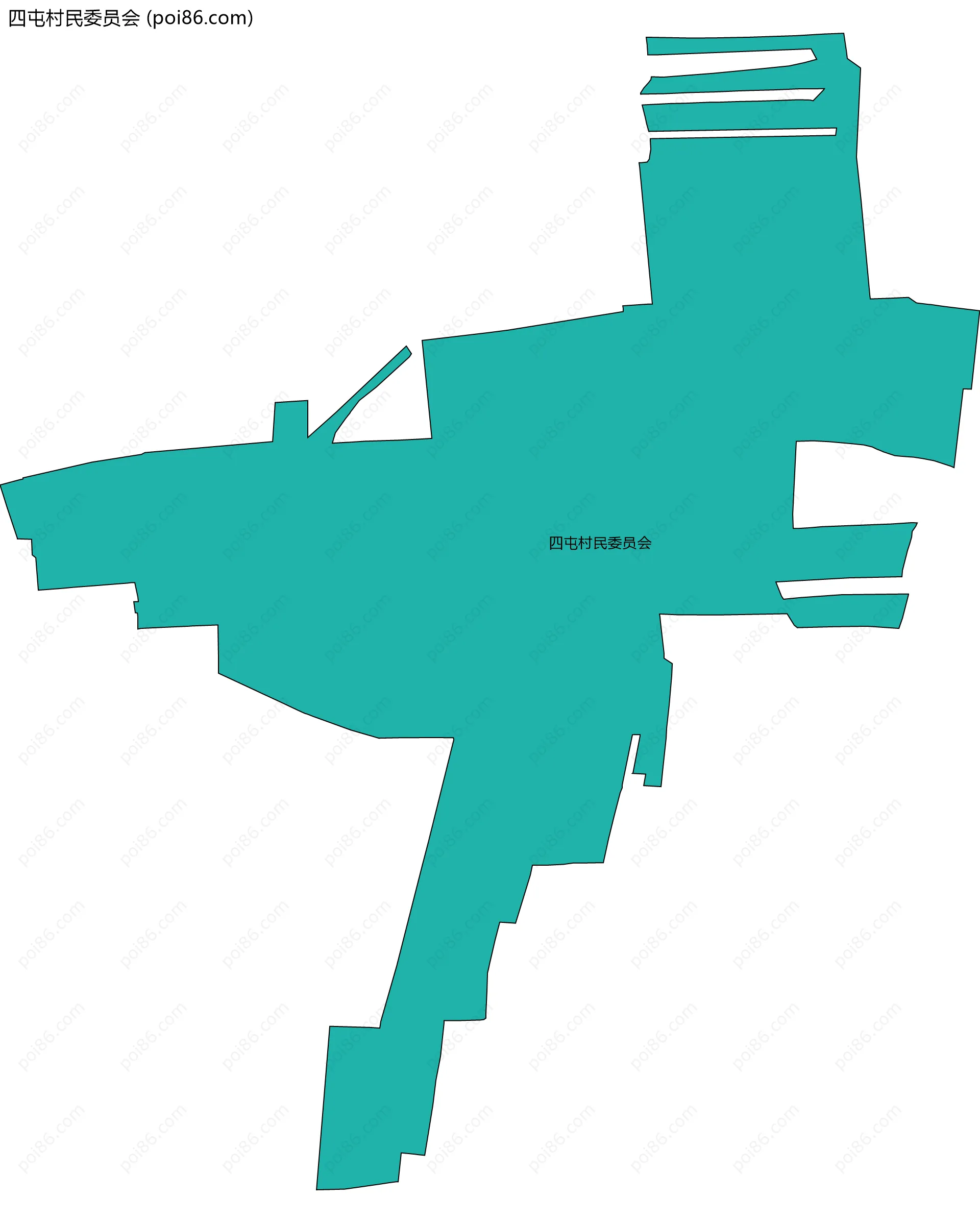 四屯村民委员会边界地图