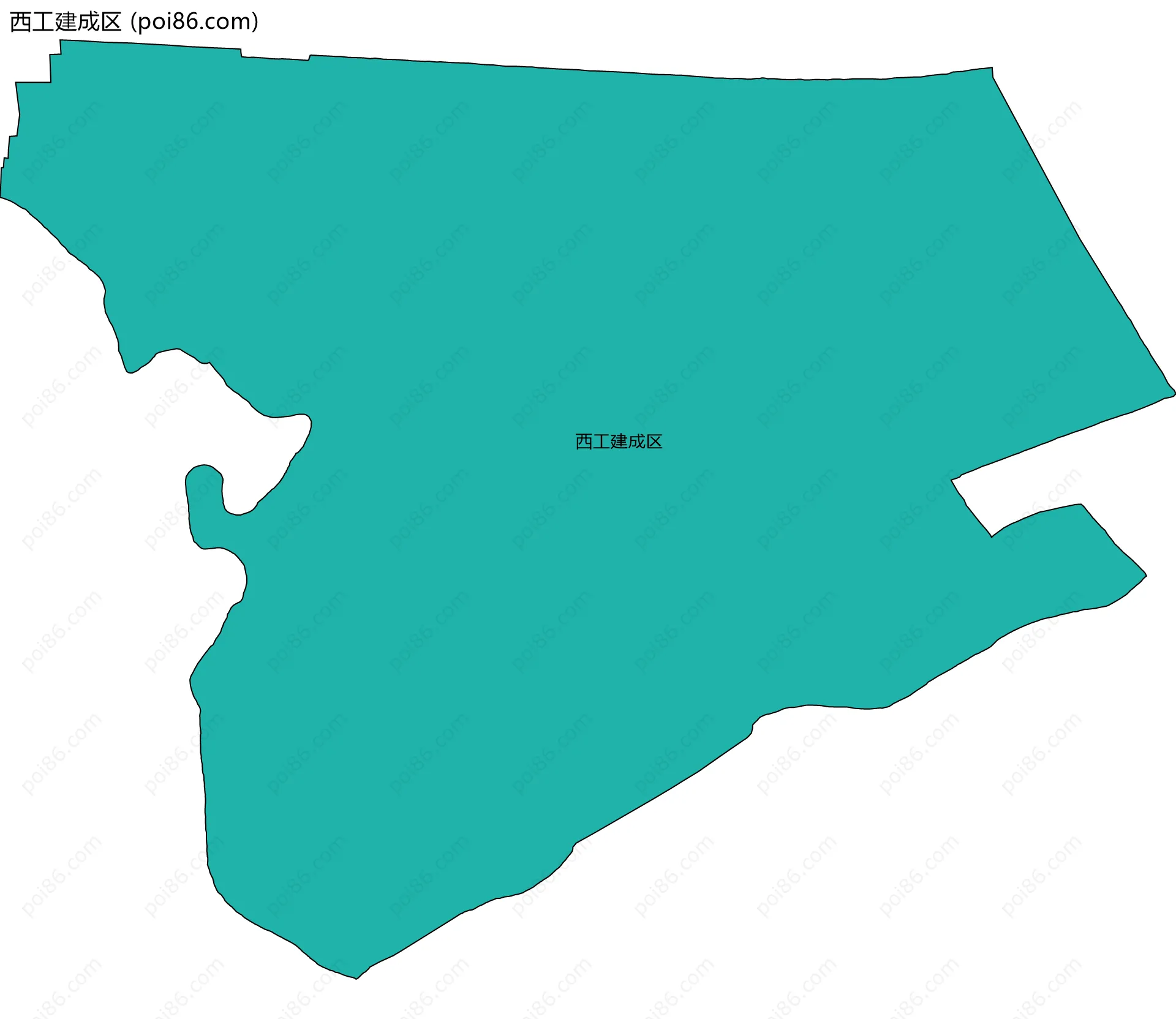 西工建成区边界地图