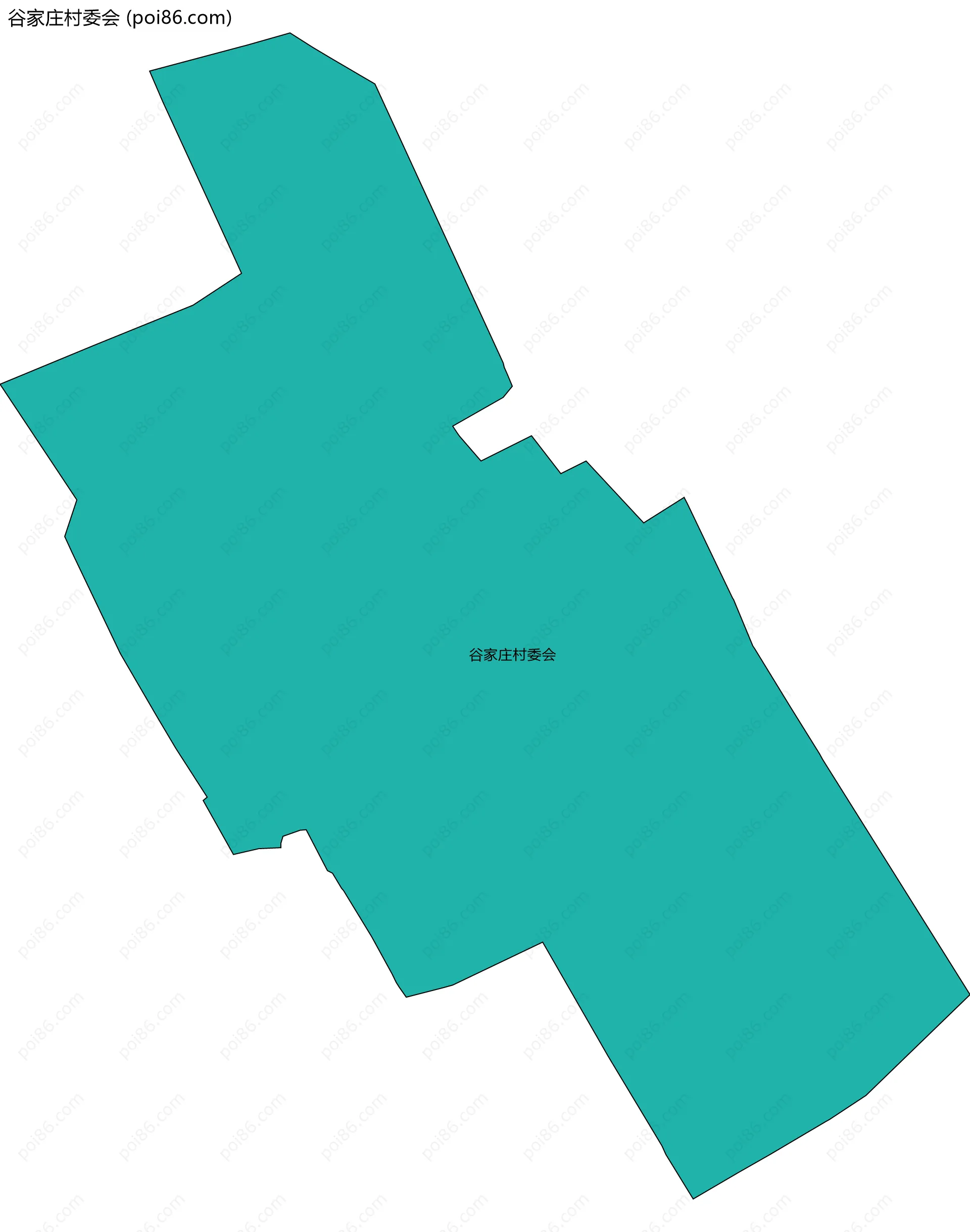 谷家庄村委会边界地图