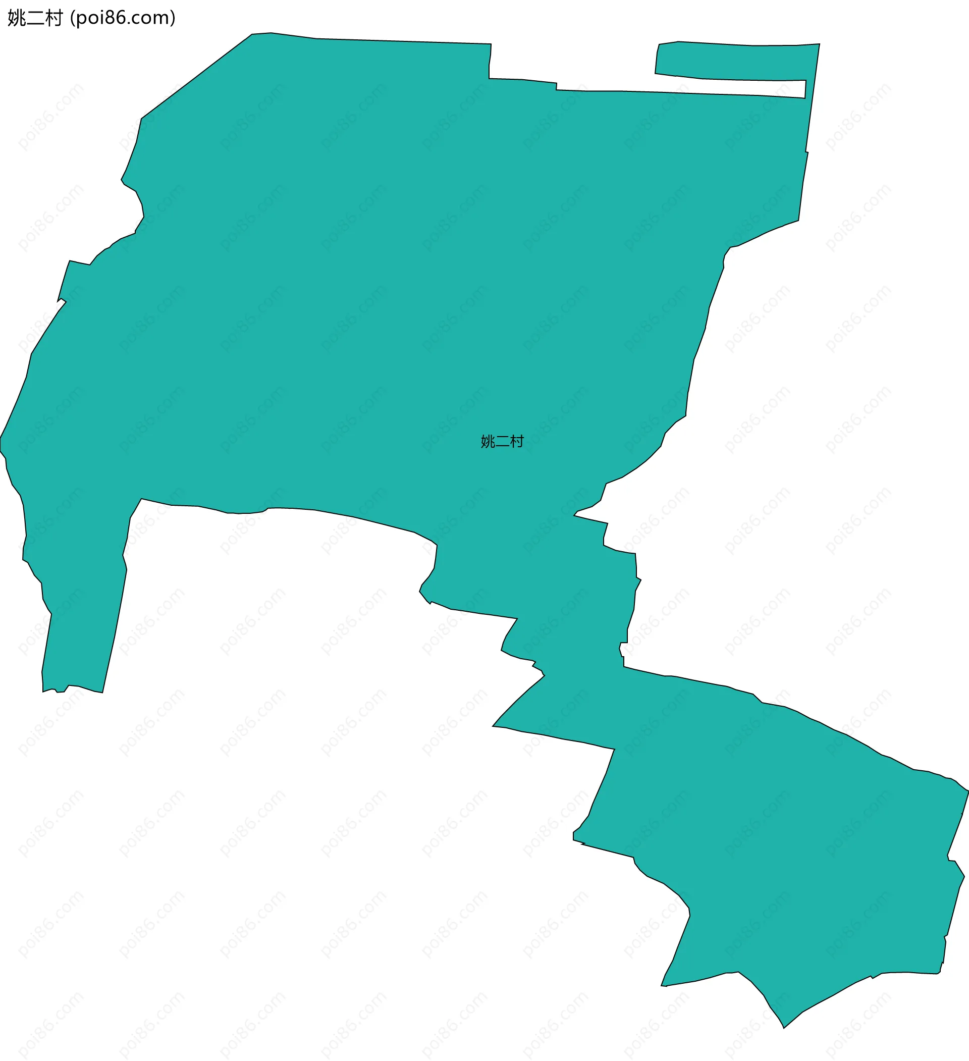 姚二村边界地图