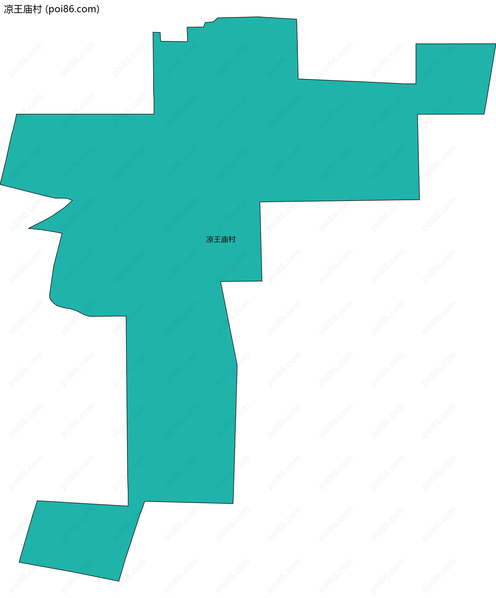 凉王庙村边界地图