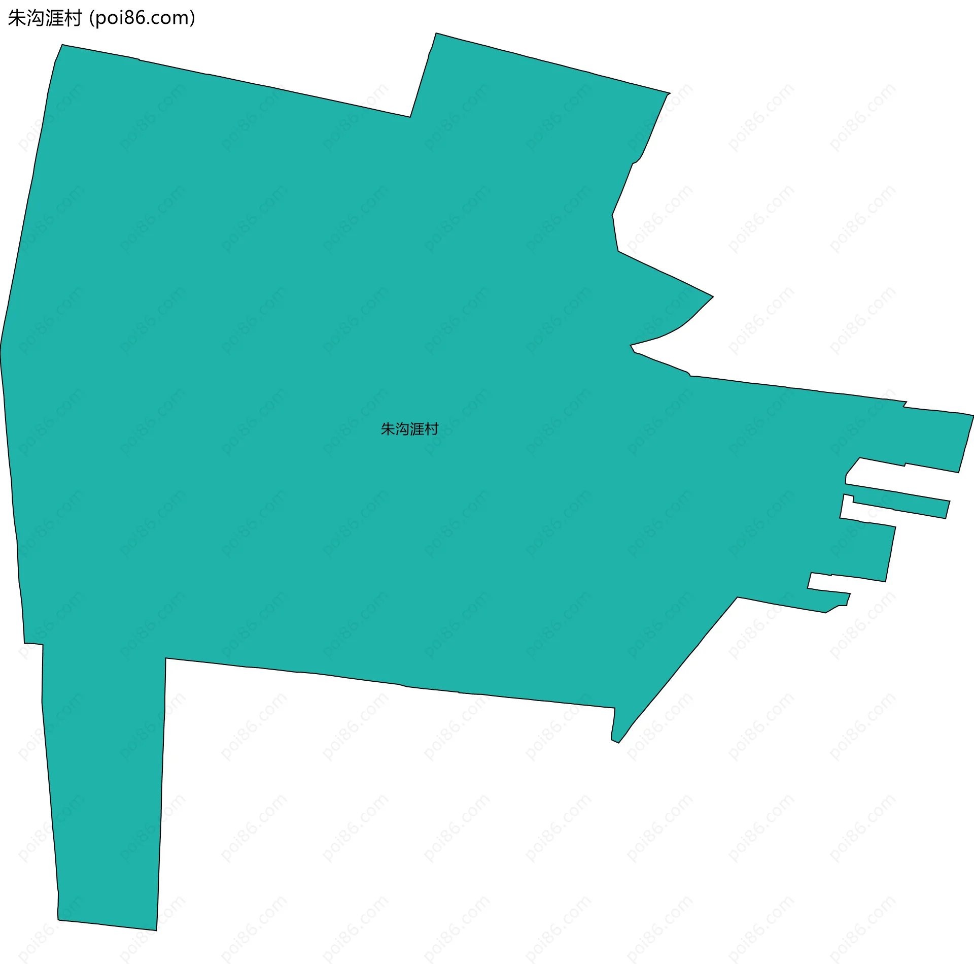 朱沟涯村边界地图