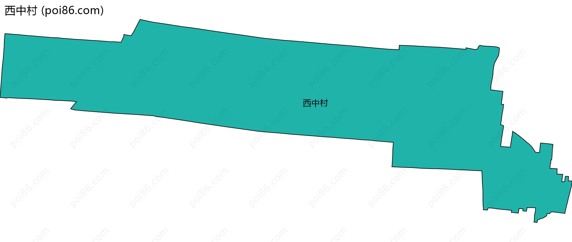 西中村边界地图
