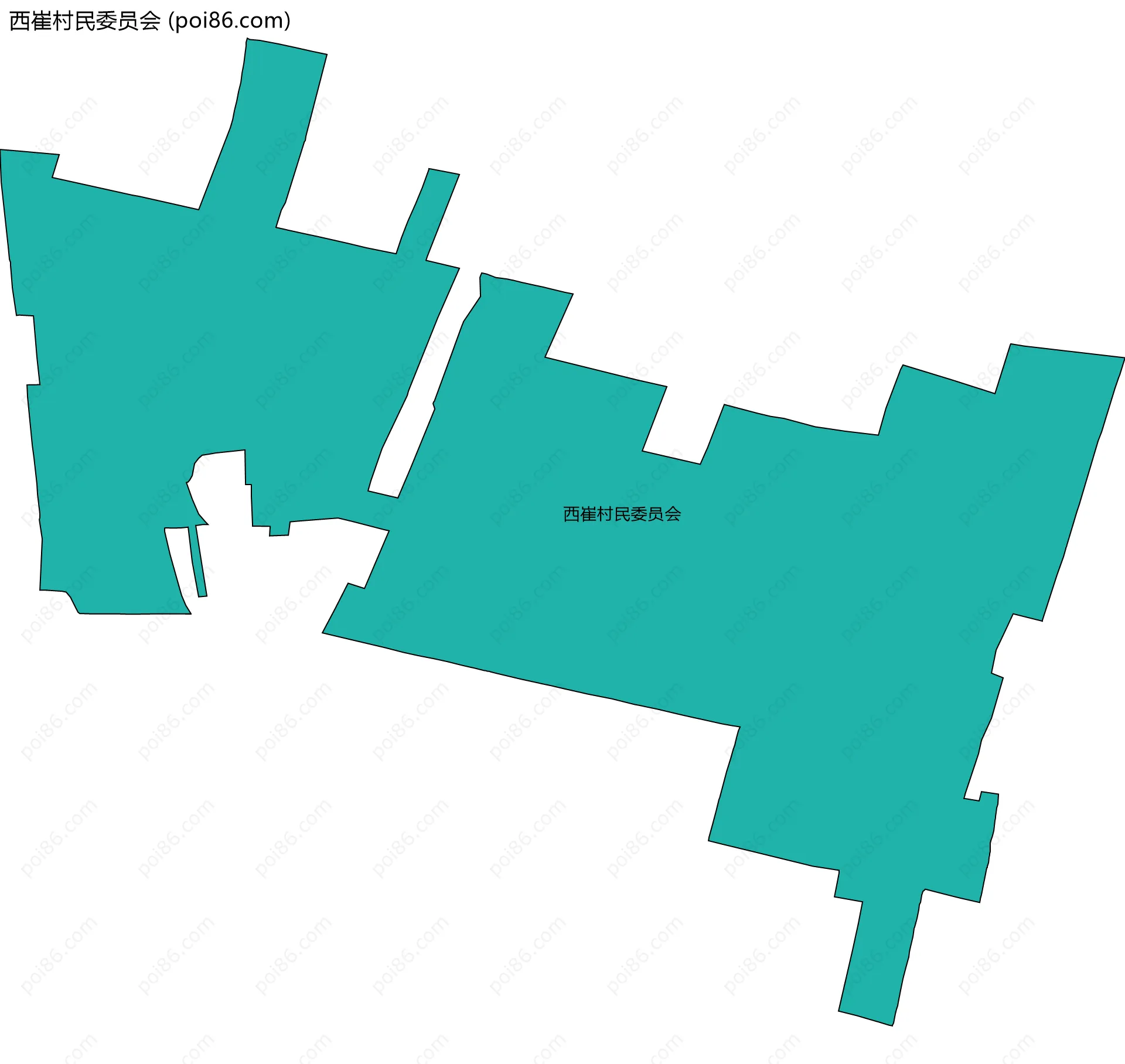 西崔村民委员会边界地图