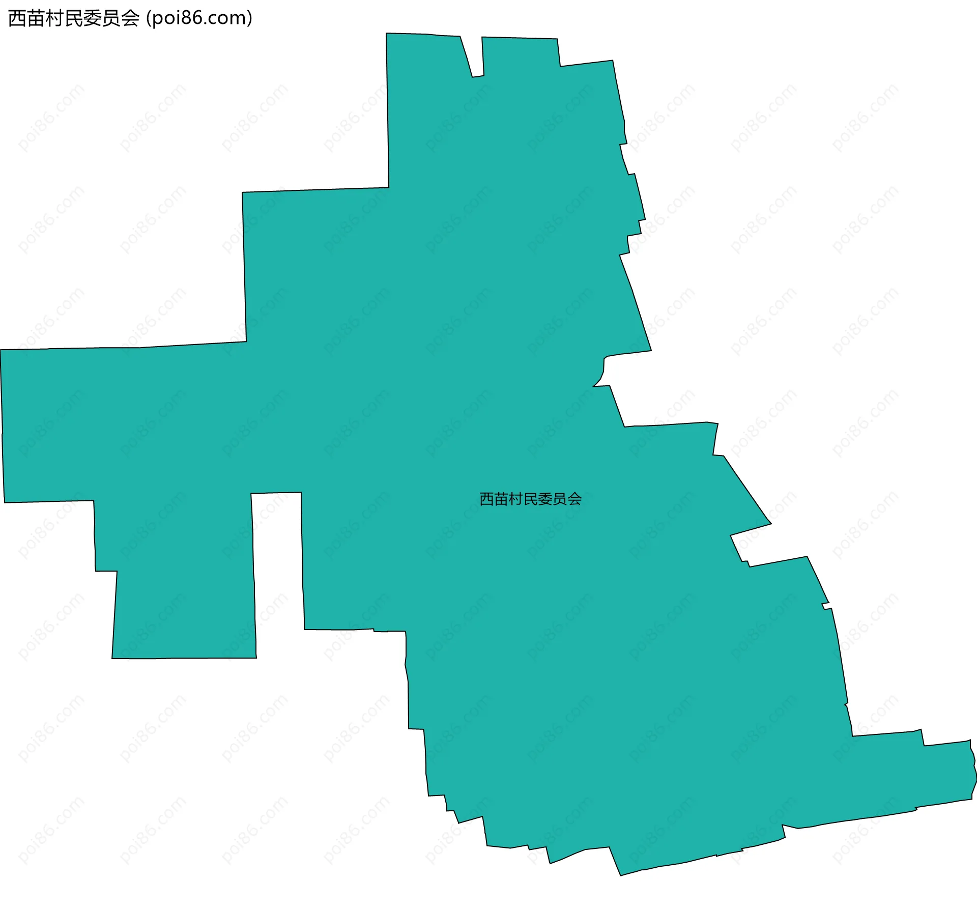 西苗村民委员会边界地图