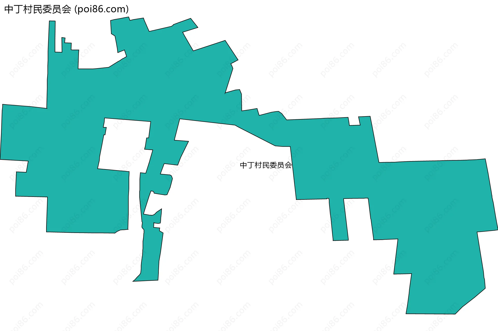 中丁村民委员会边界地图