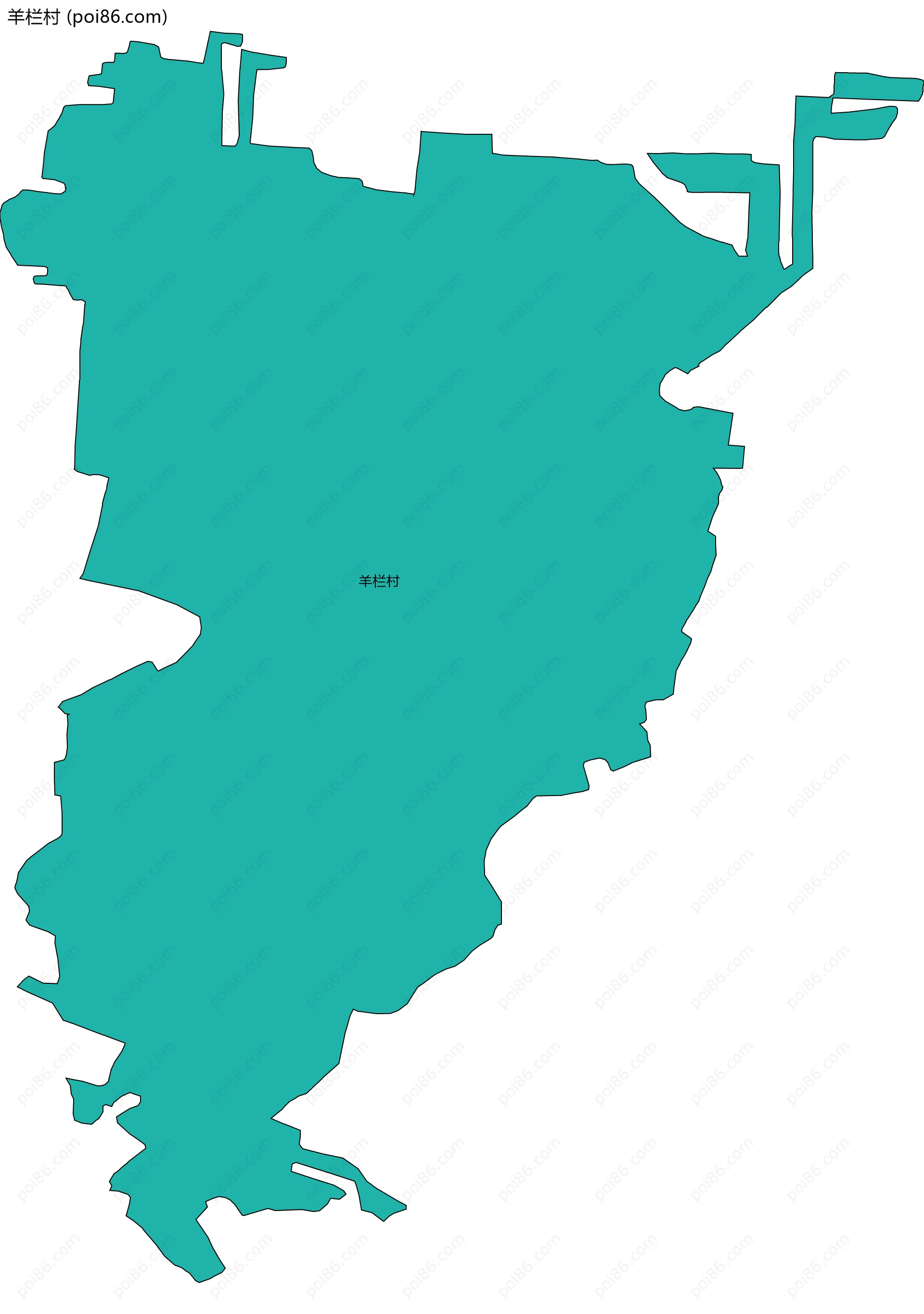 羊栏村边界地图