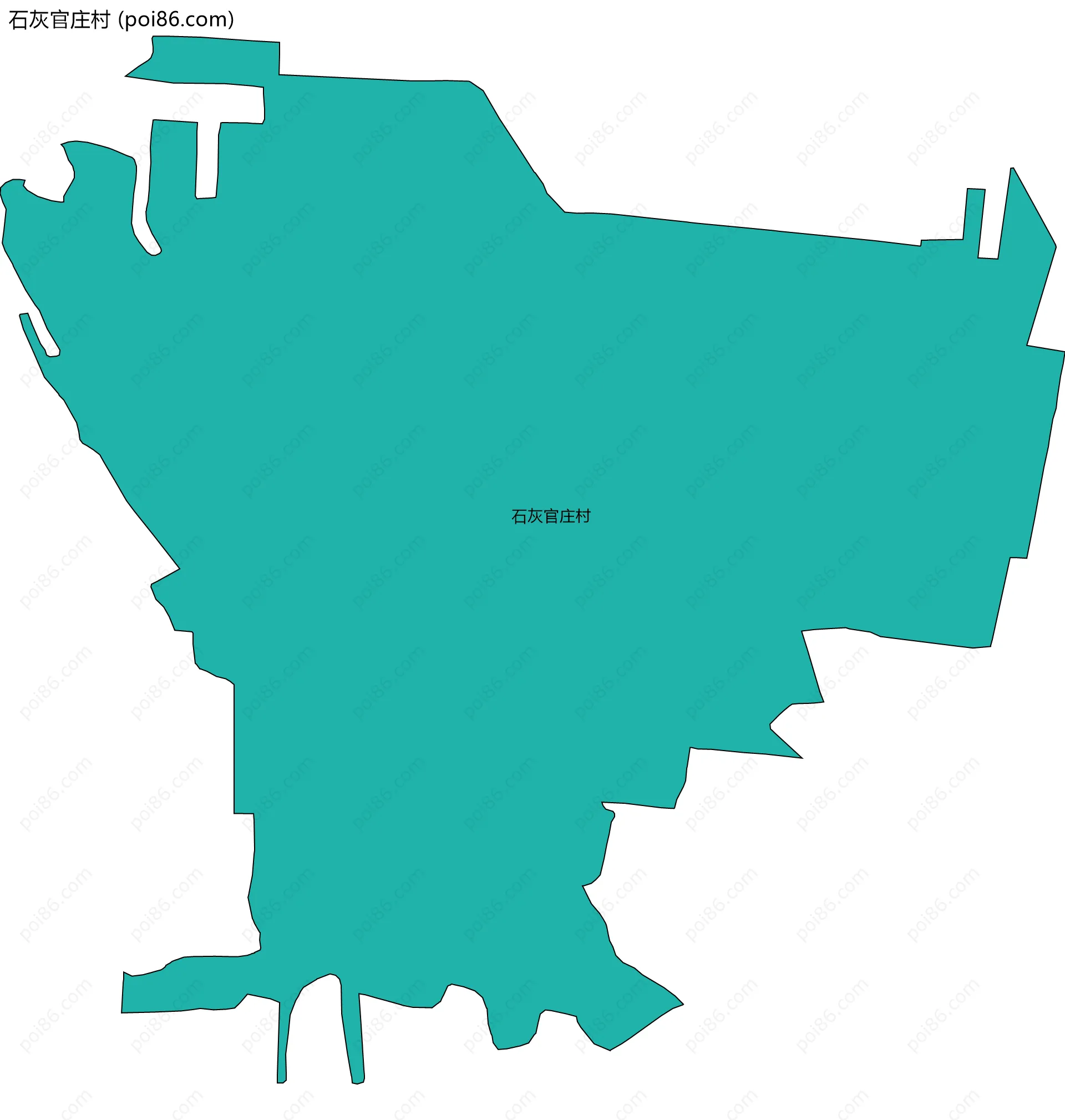 石灰官庄村边界地图