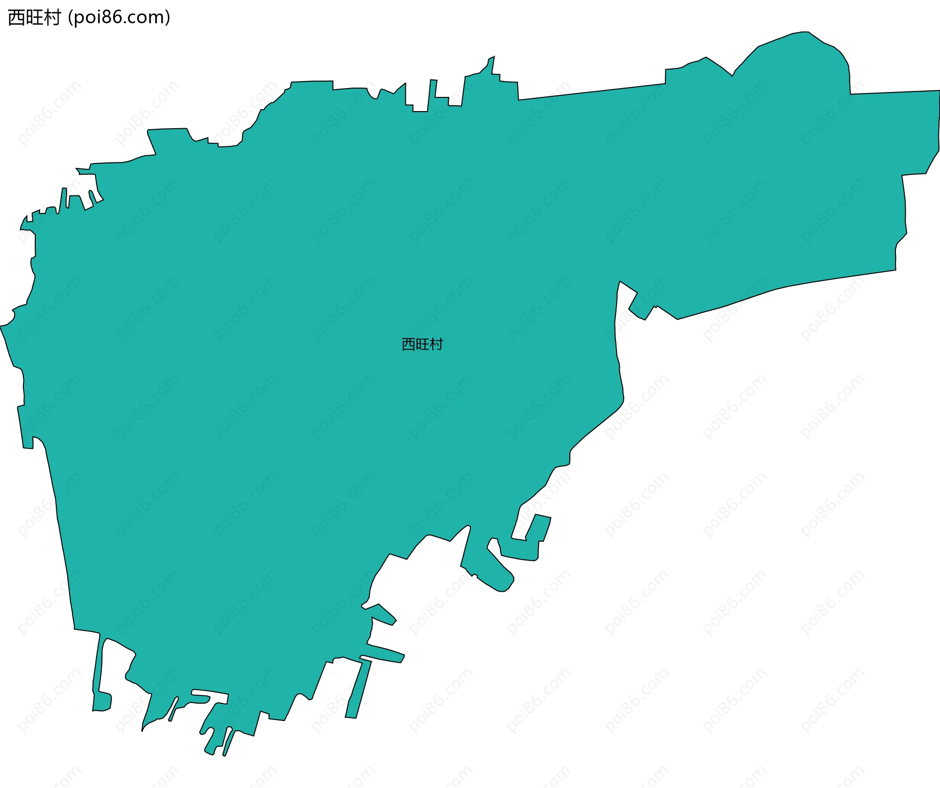 西旺村边界地图