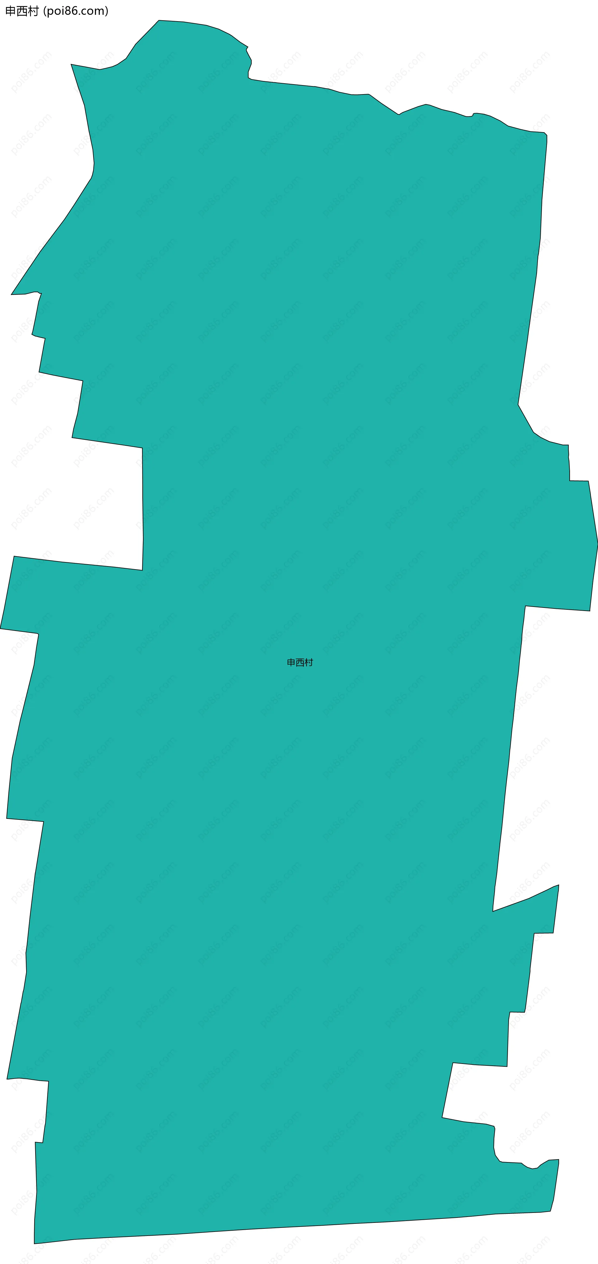 申西村边界地图