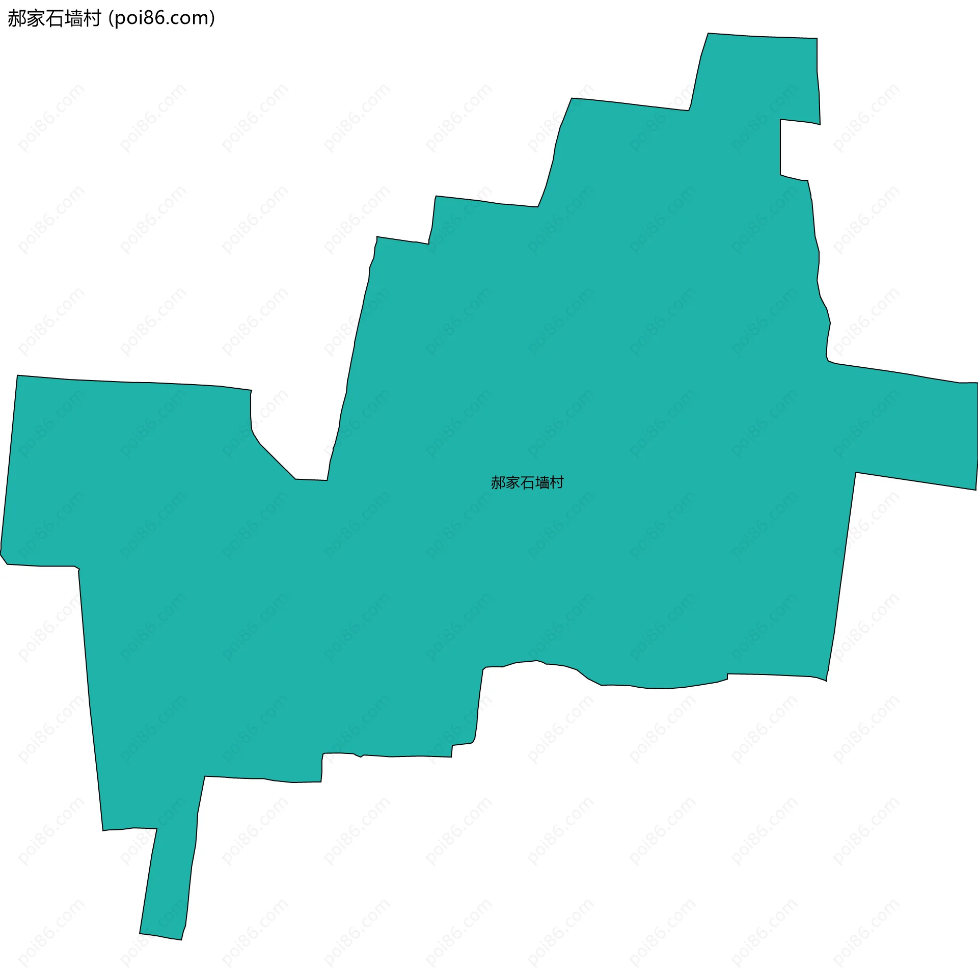 郝家石墙村边界地图