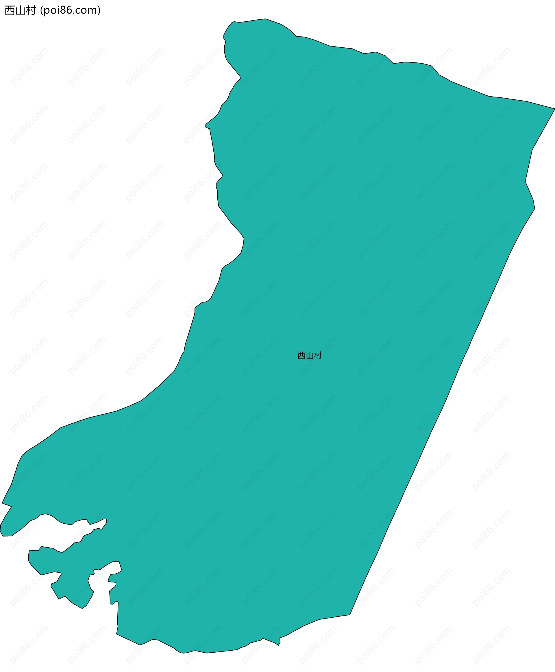 西山村边界地图