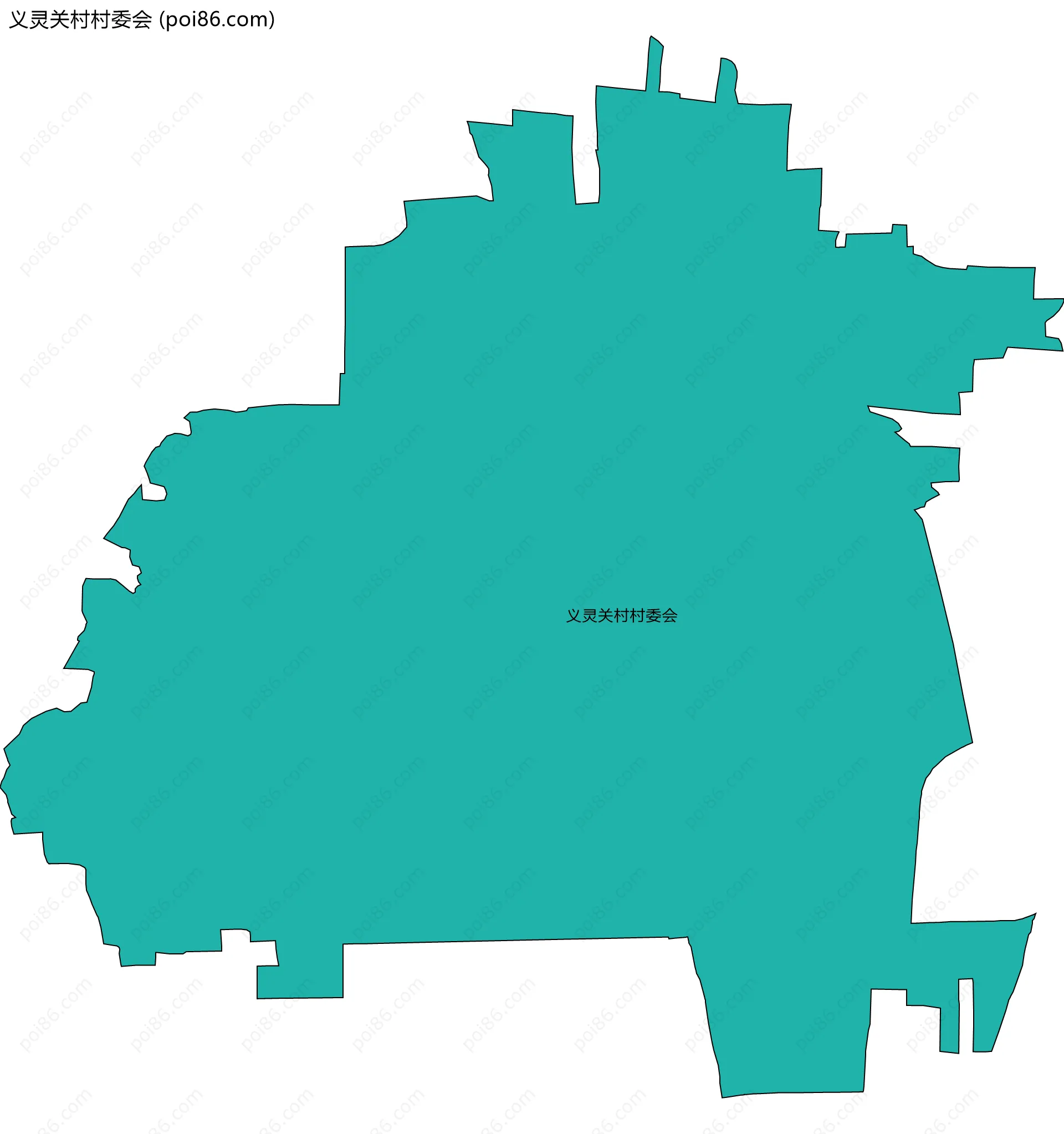 义灵关村村委会边界地图
