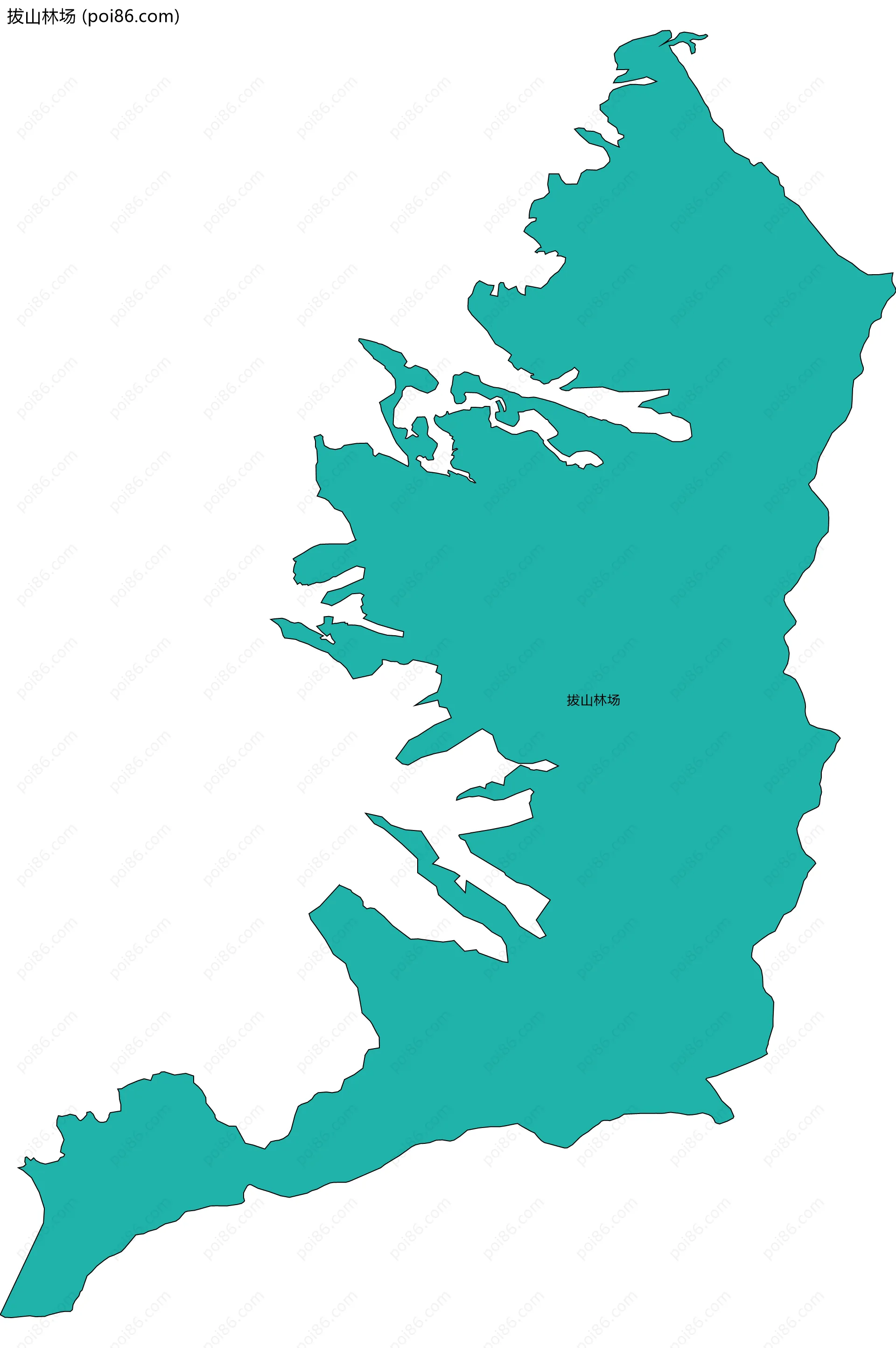 拔山林场边界地图