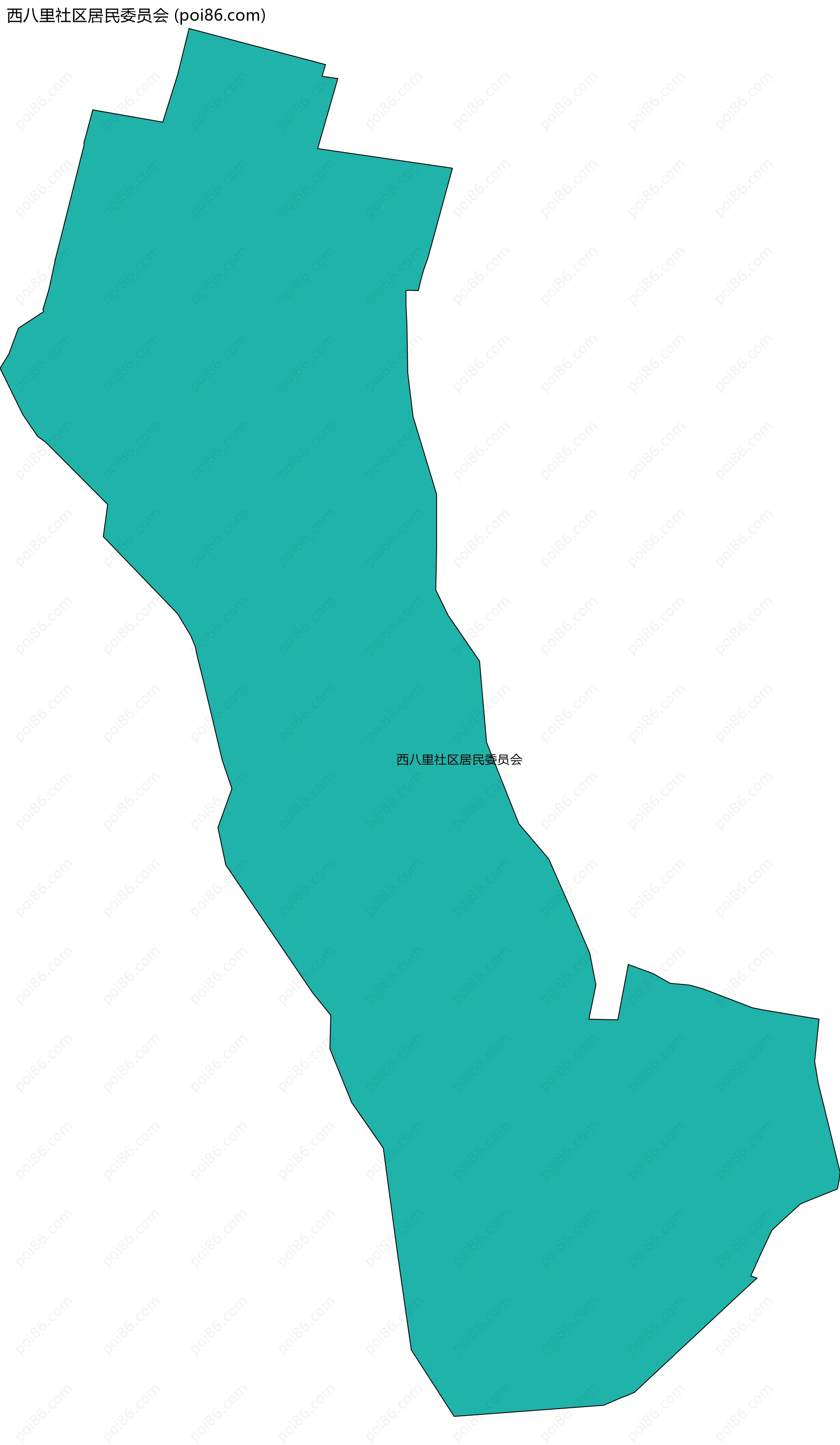 西八里社区居民委员会边界地图