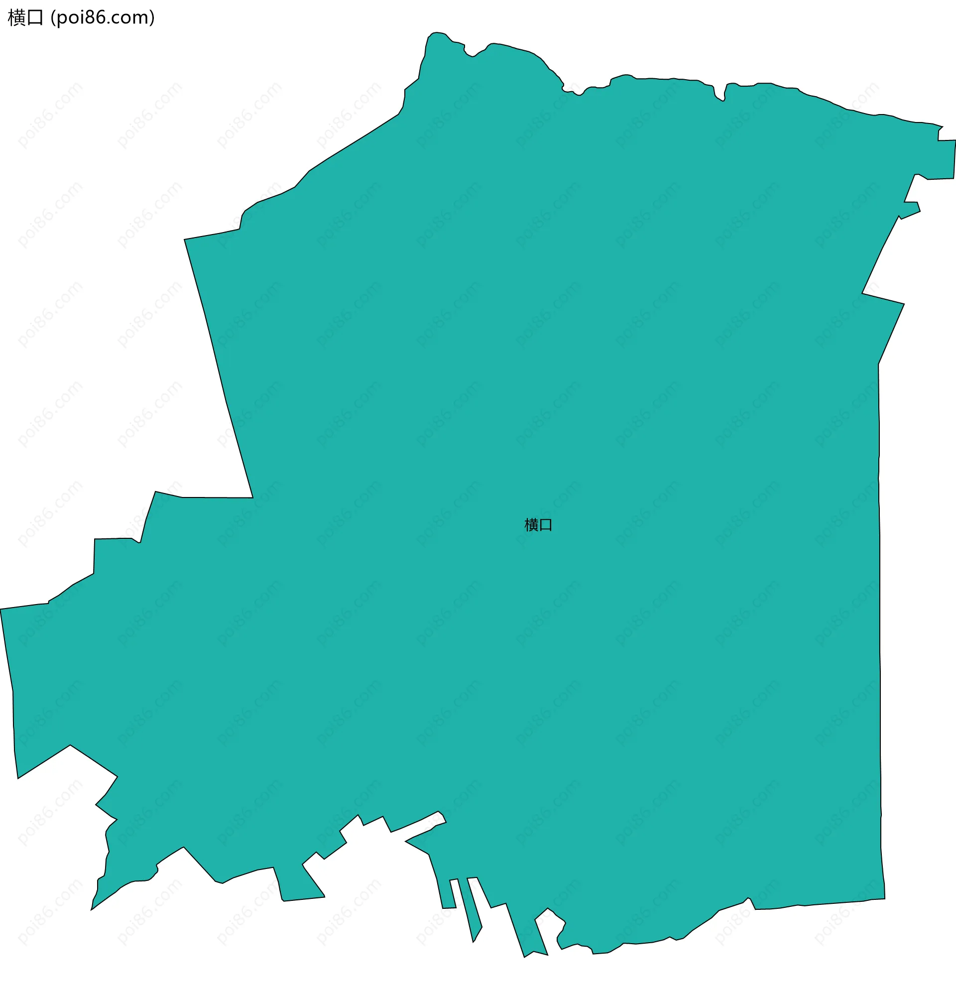 横口边界地图
