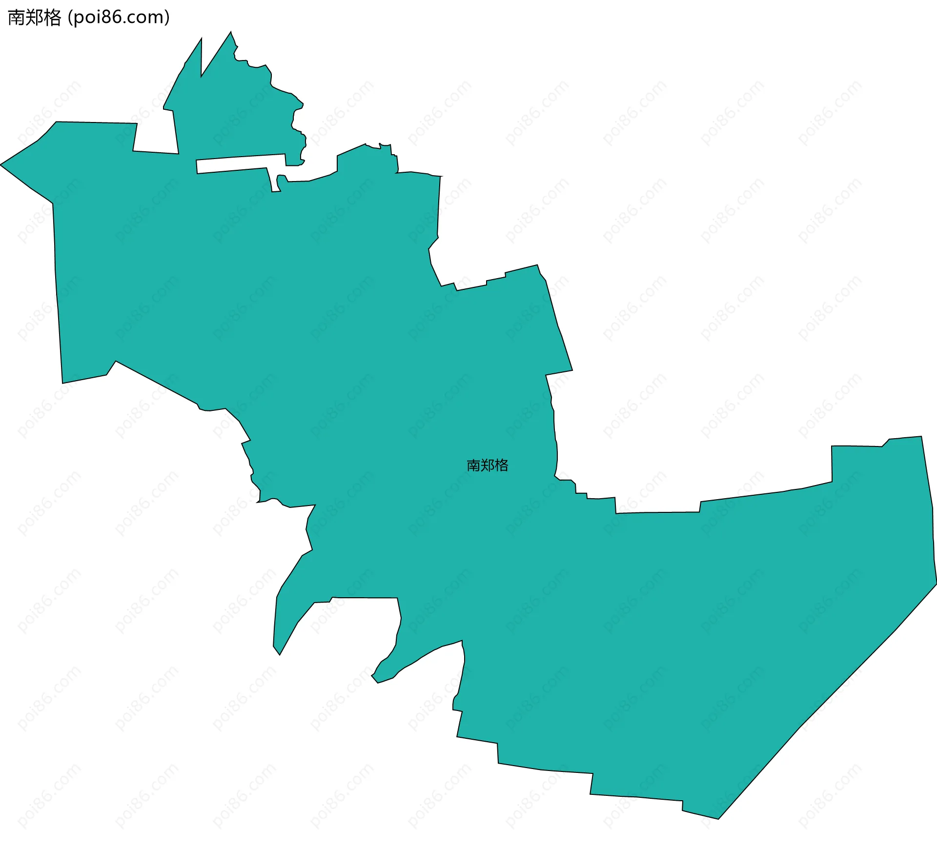 南郑格边界地图
