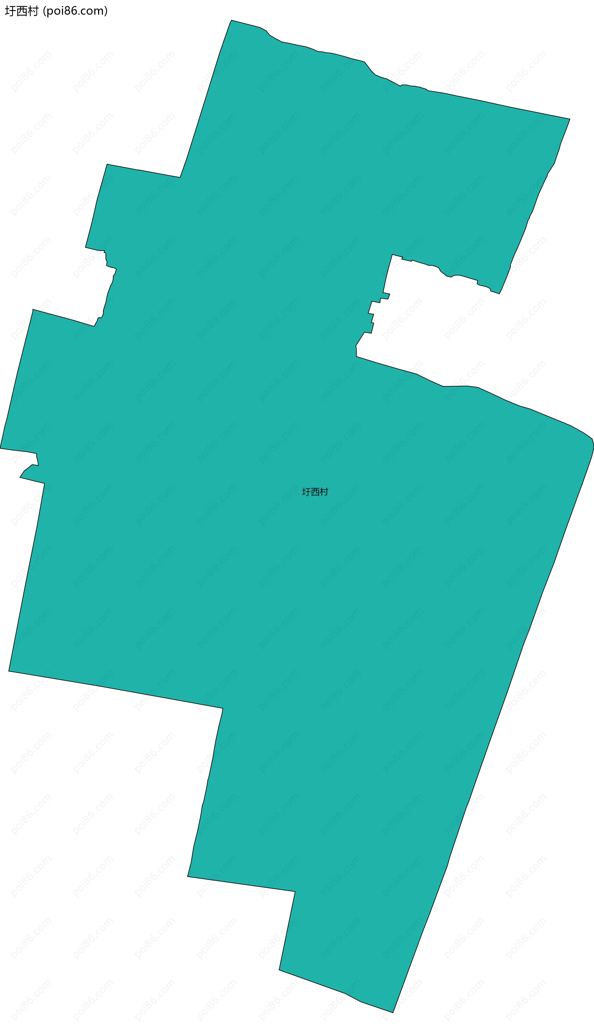 圩西村边界地图