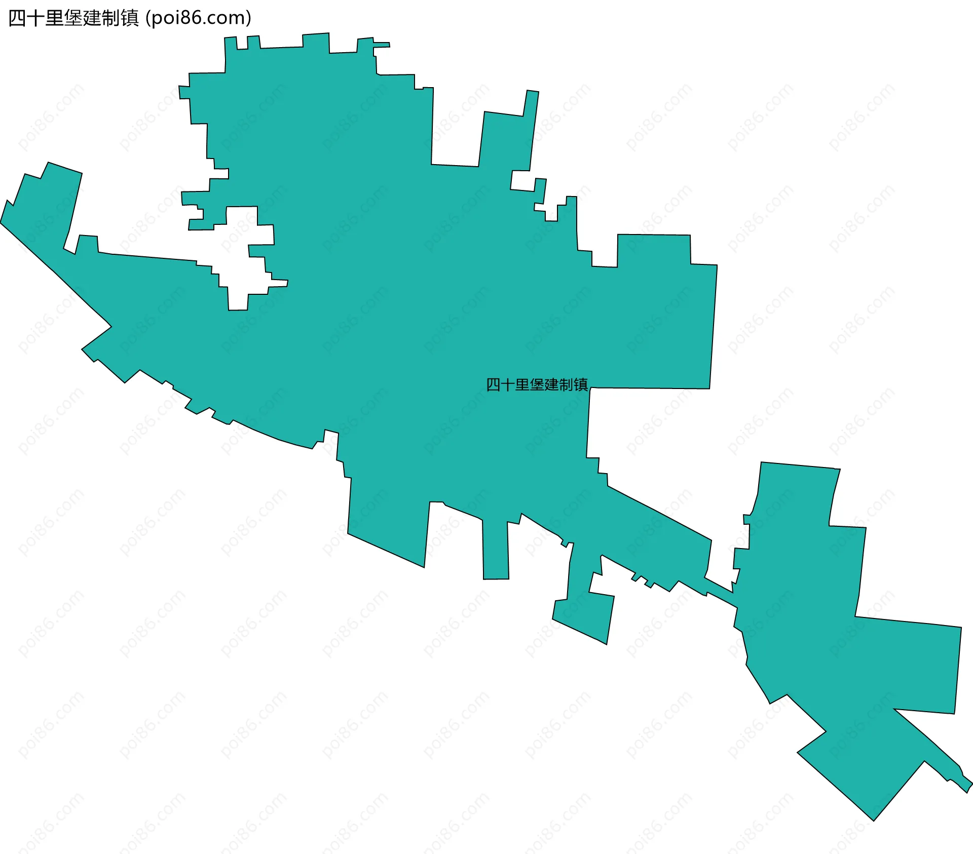 四十里堡建制镇边界地图