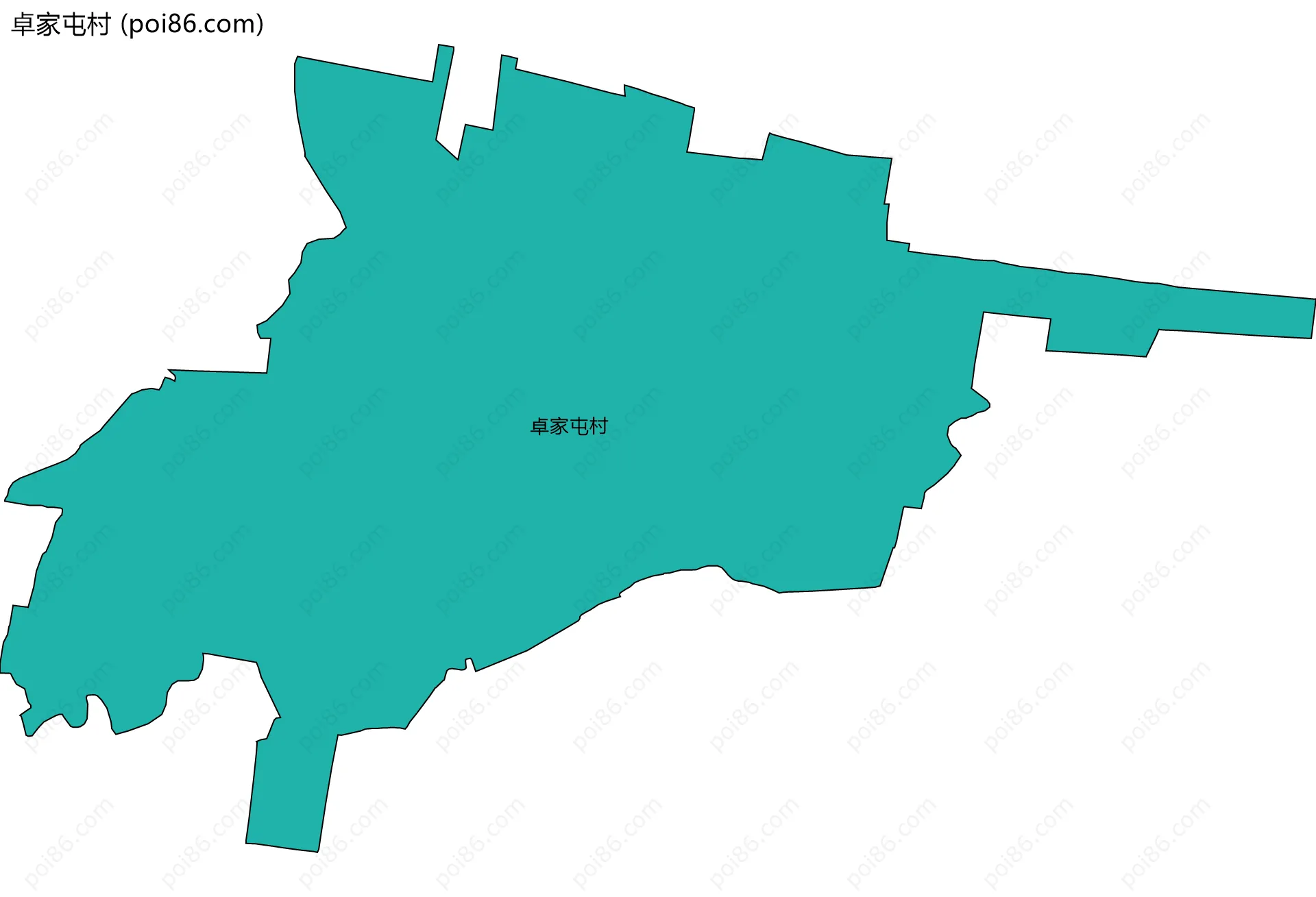 卓家屯村边界地图