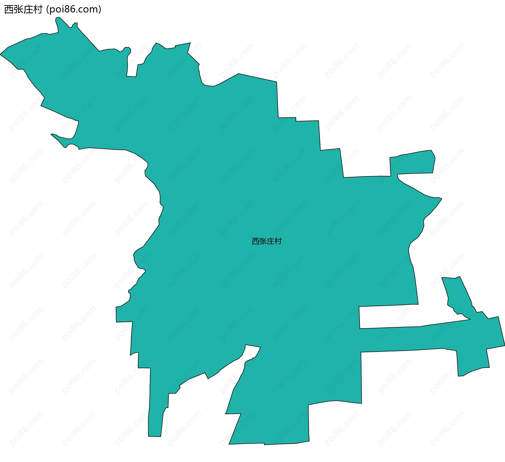 西张庄村边界地图