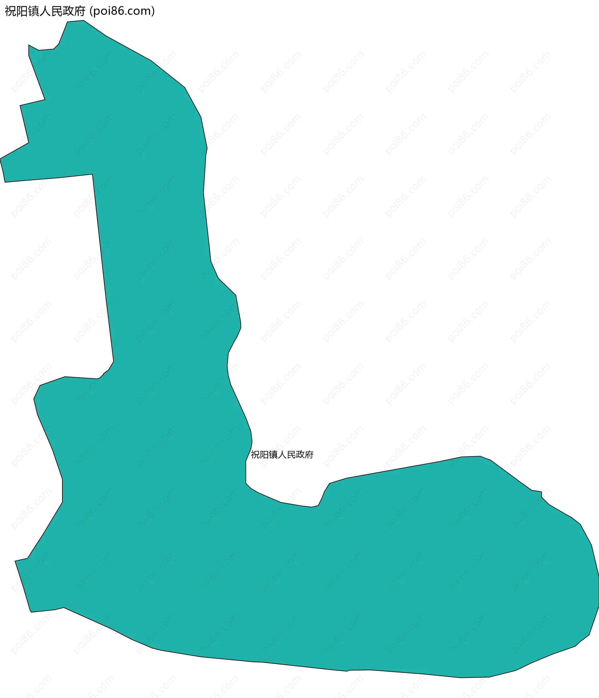 祝阳镇人民政府边界地图