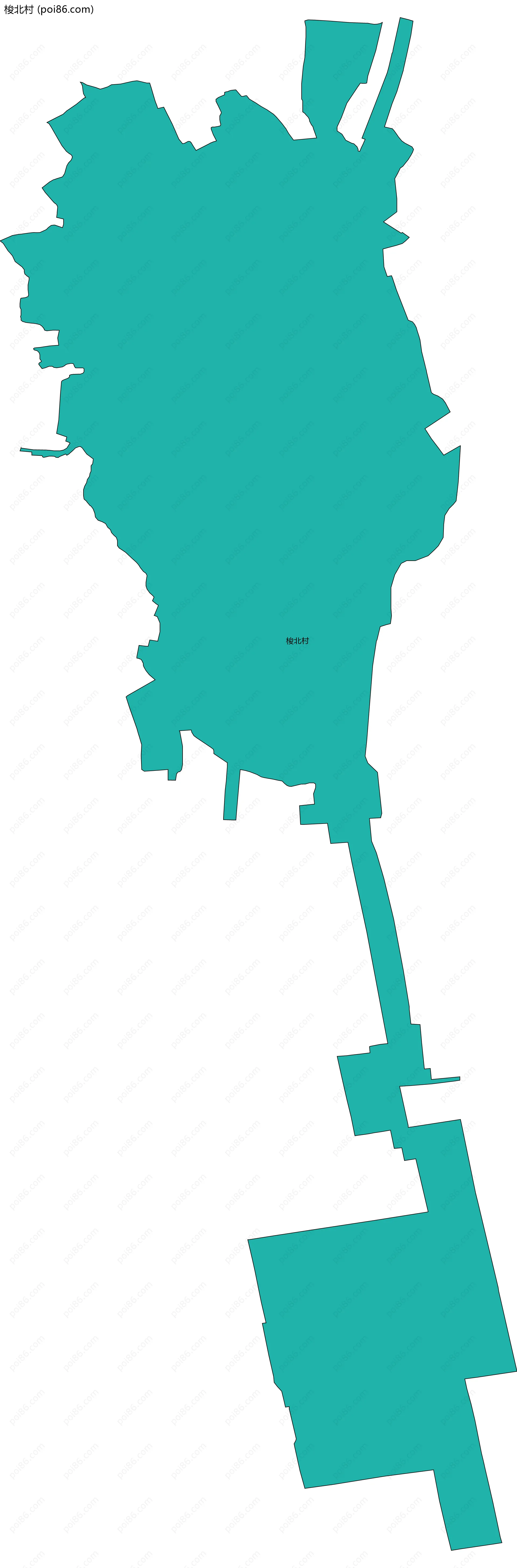 梭北村边界地图