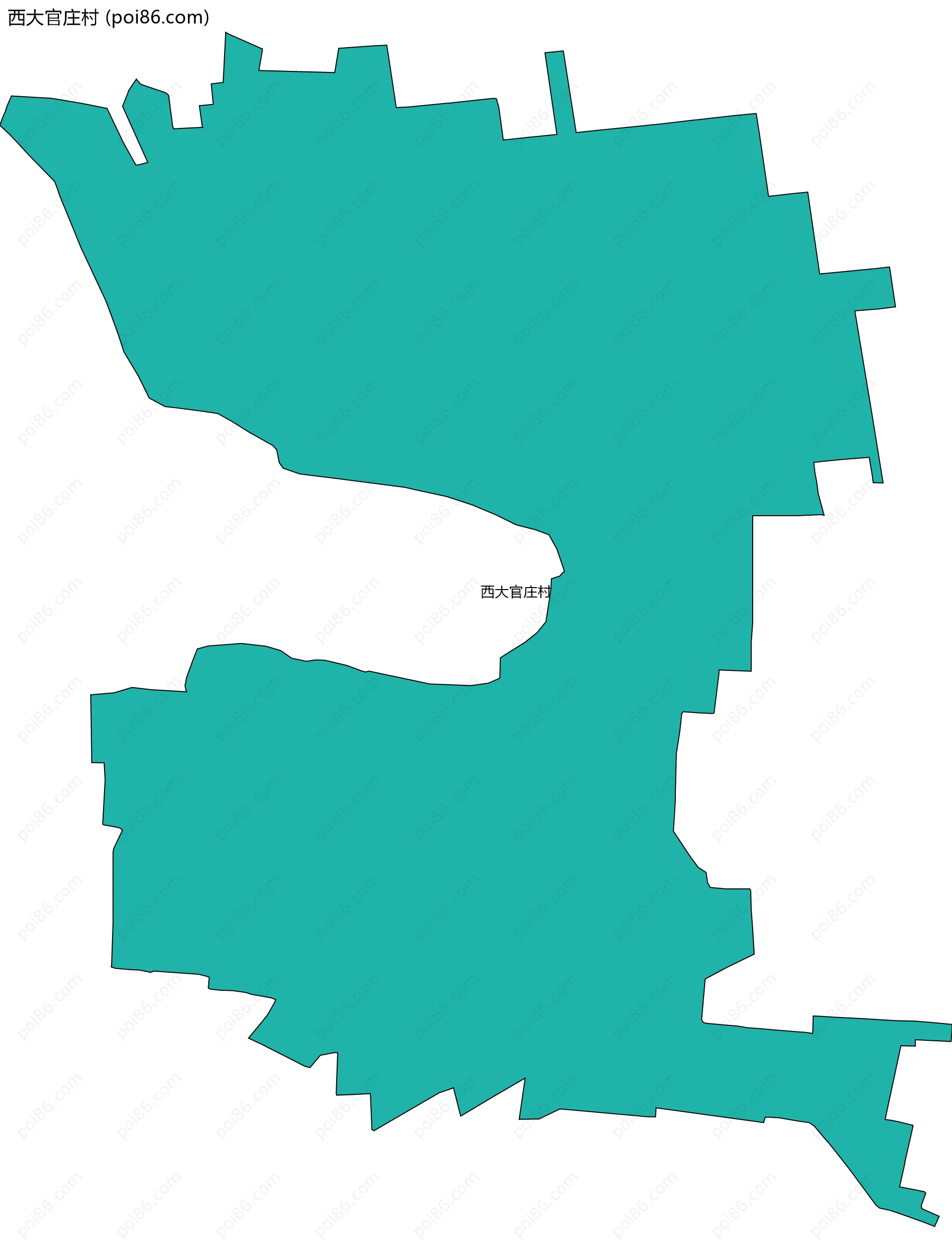 西大官庄村边界地图