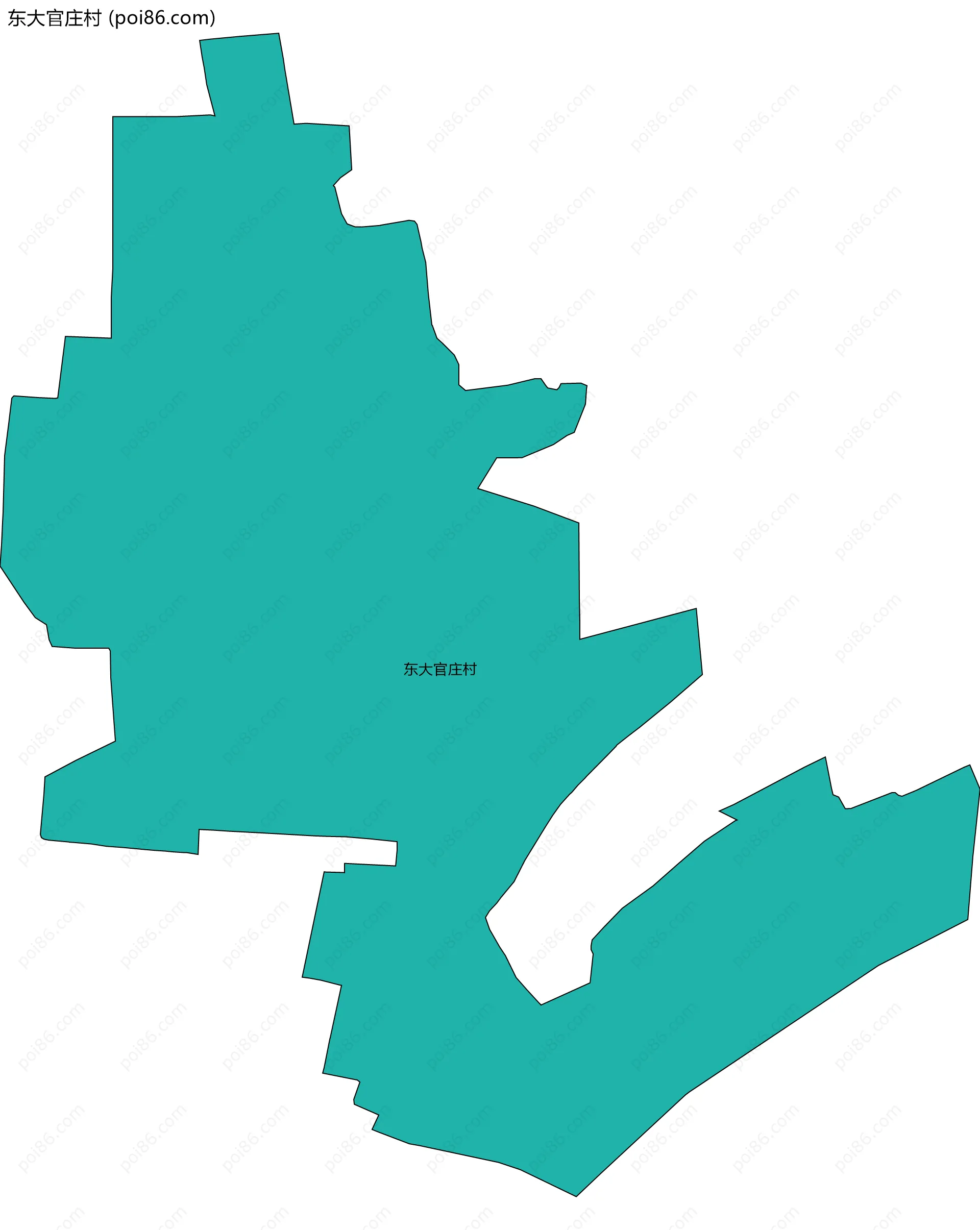 东大官庄村边界地图