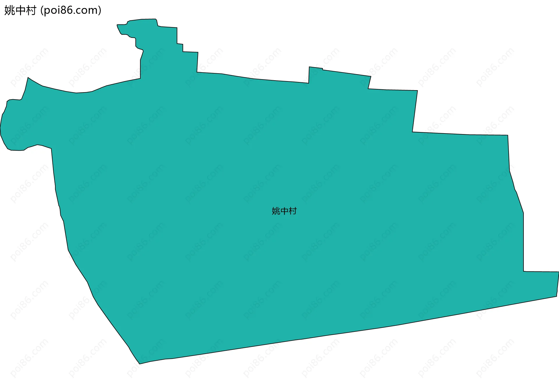 姚中村边界地图