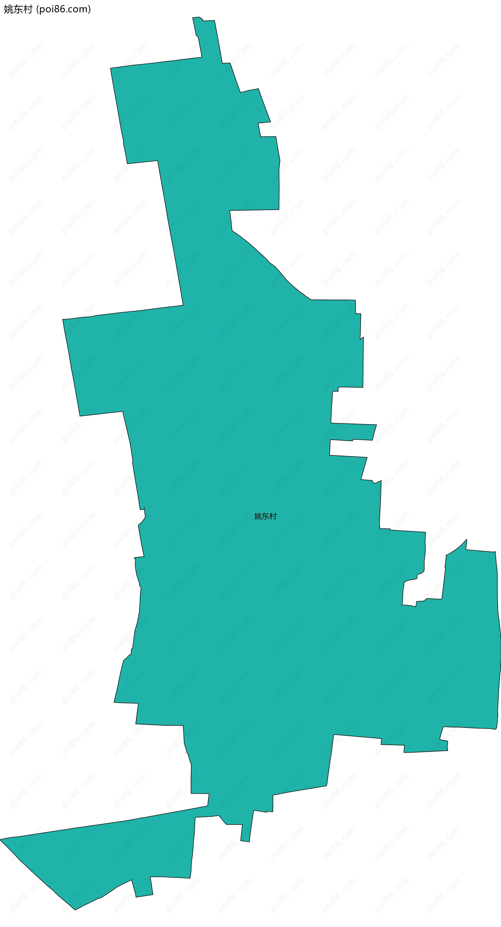 姚东村边界地图