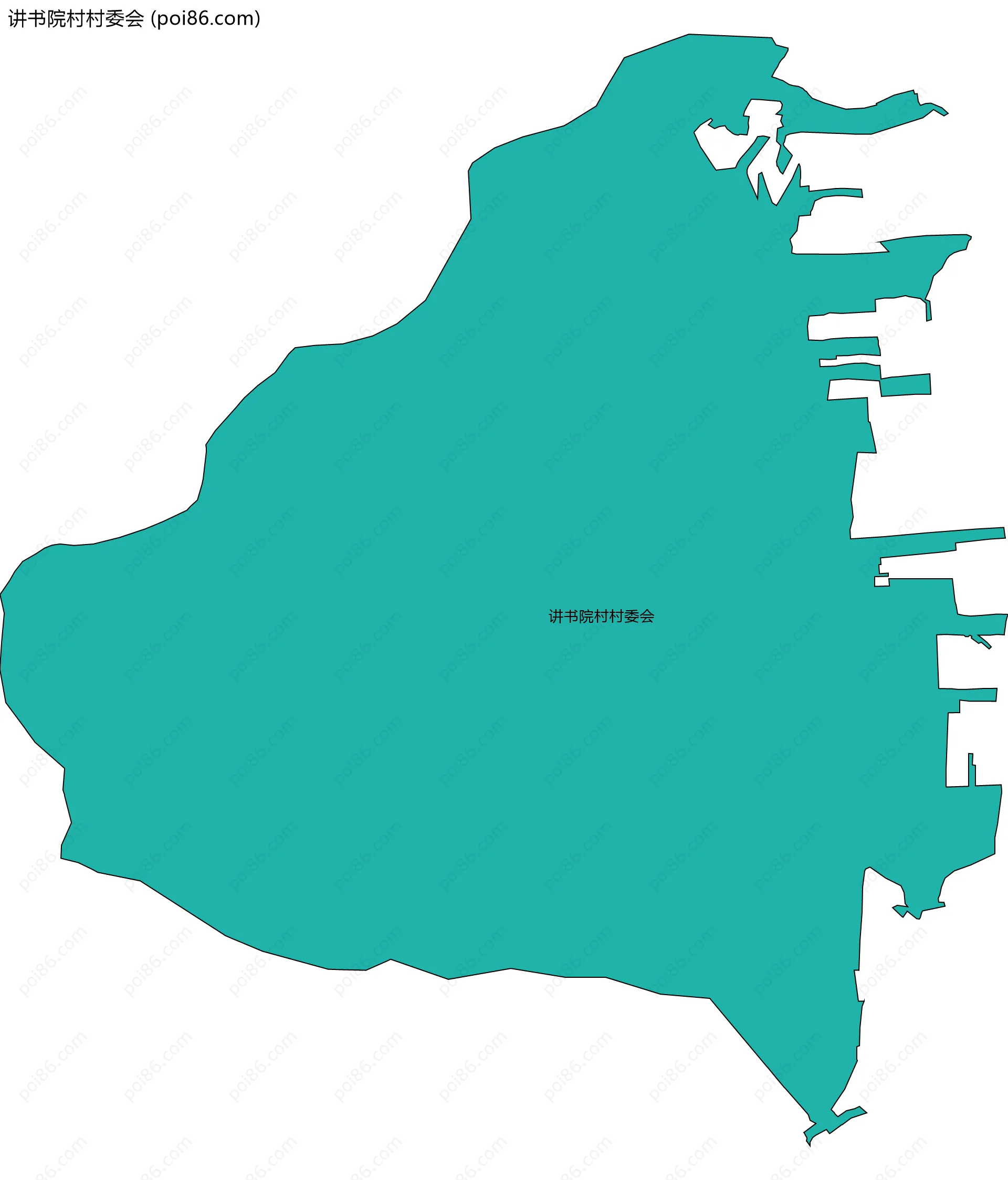 讲书院村村委会边界地图