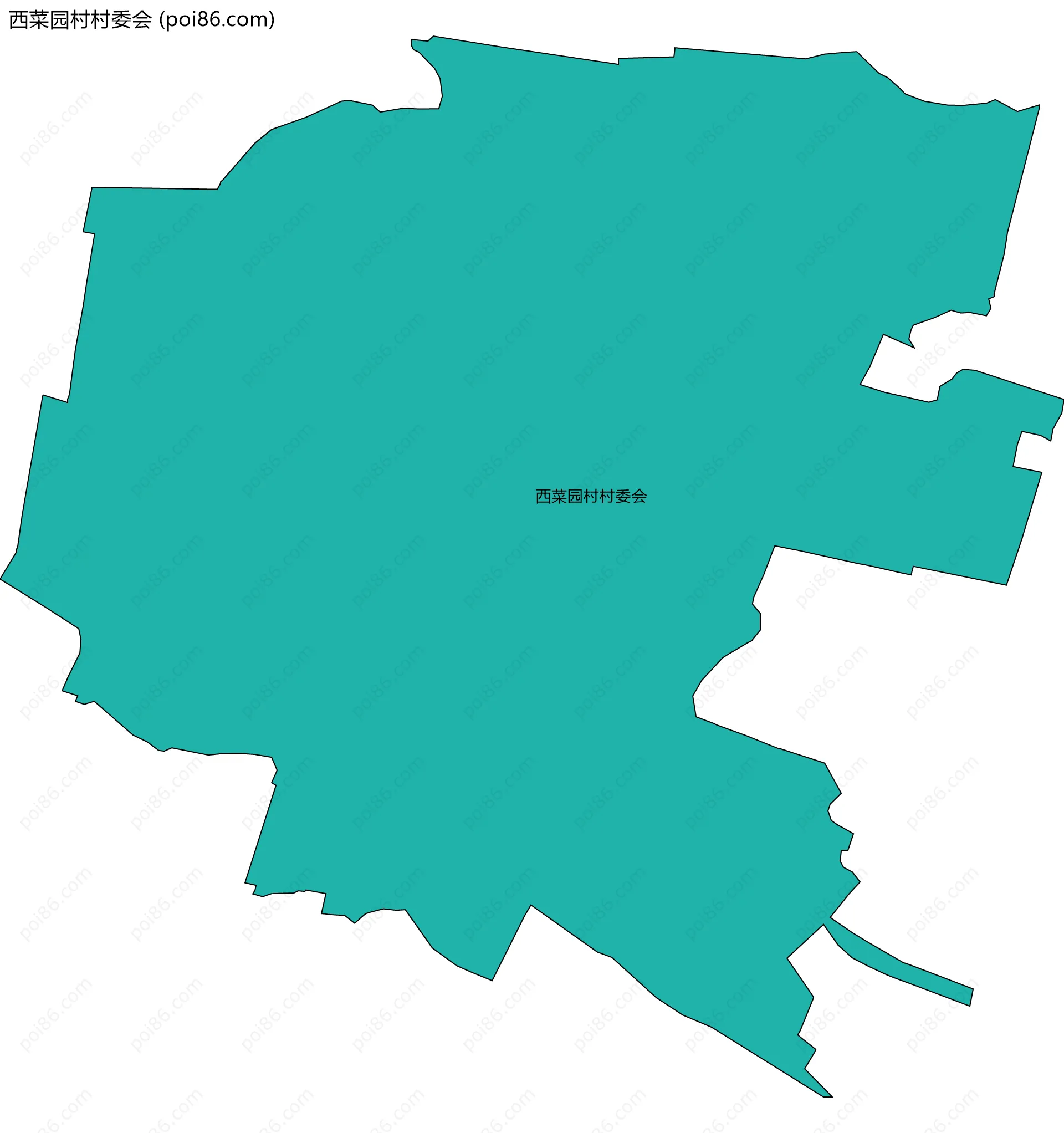 西菜园村村委会边界地图