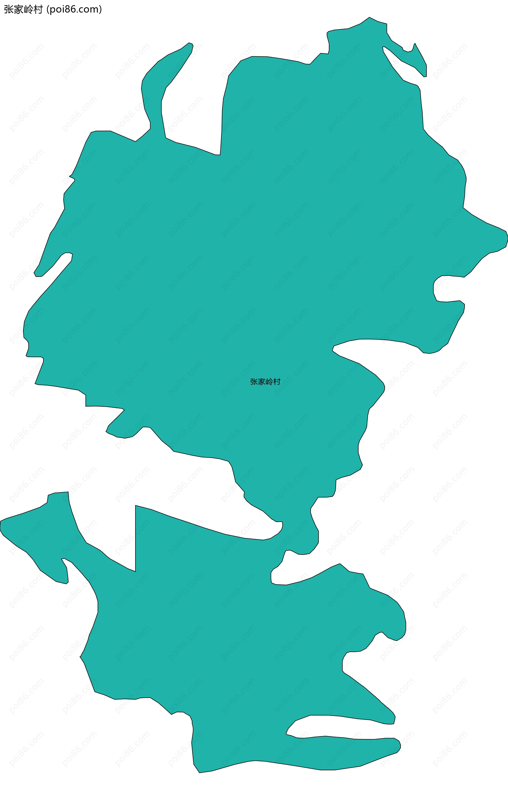 张家岭村边界地图