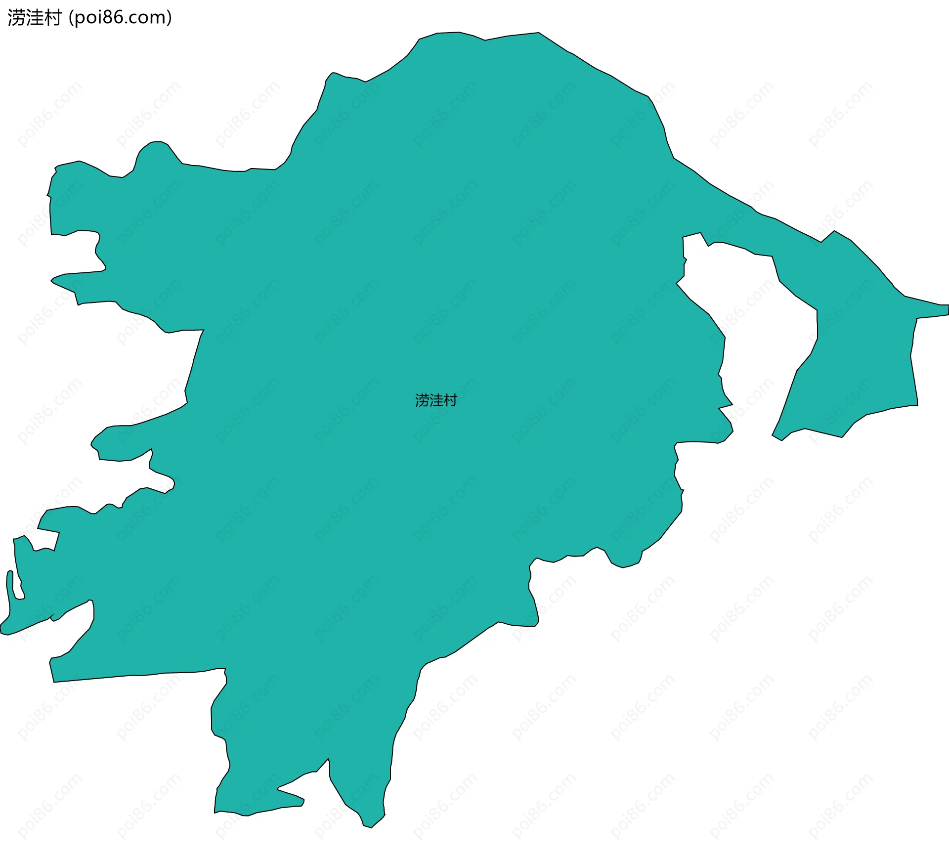 涝洼村边界地图