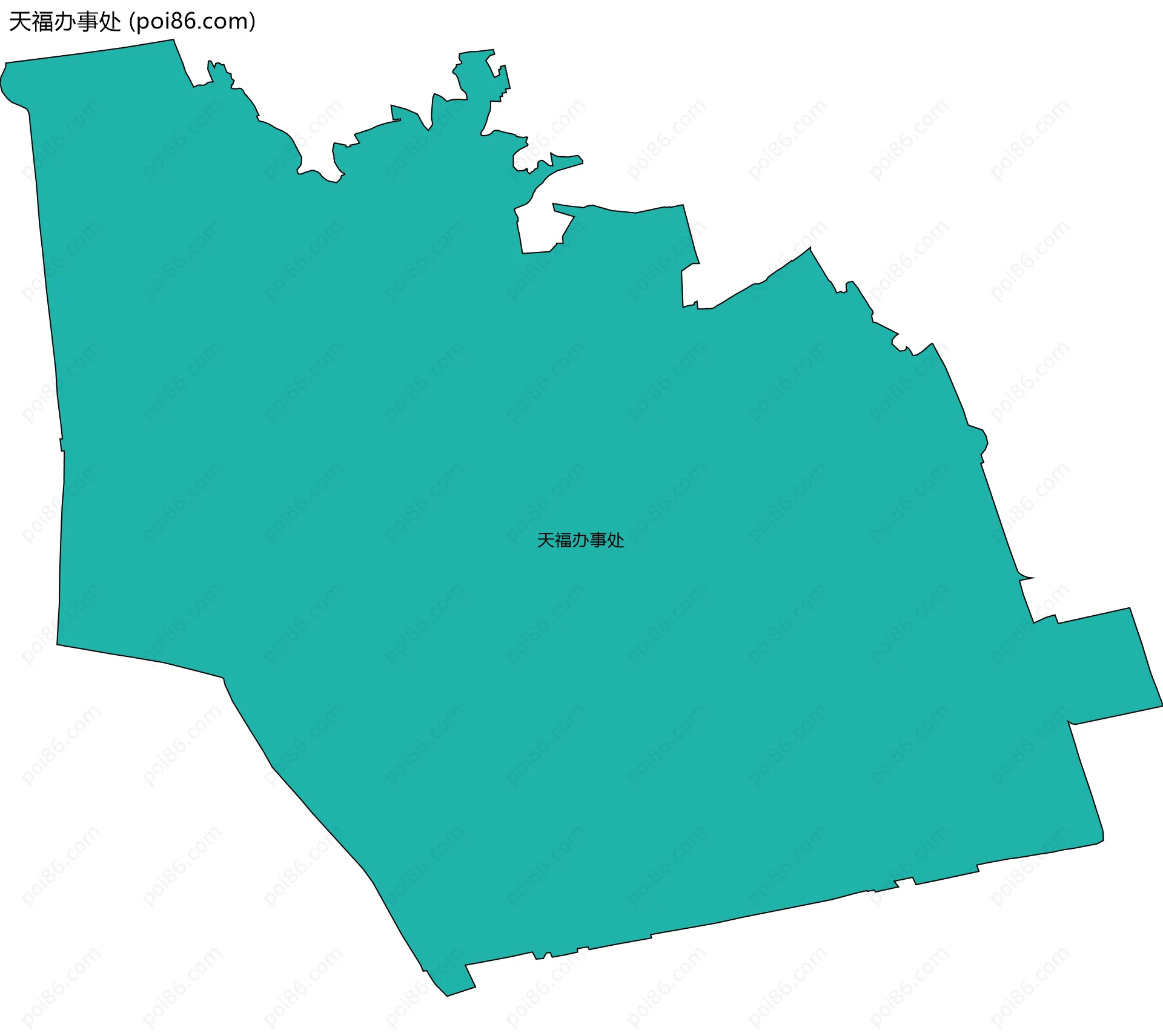 天福办事处边界地图