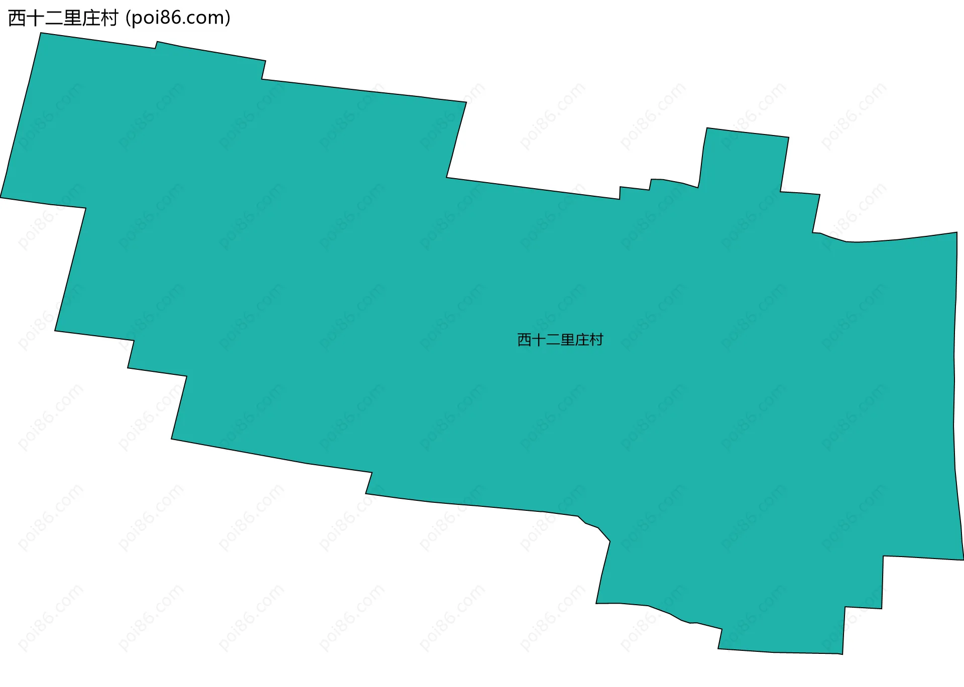 西十二里庄村边界地图