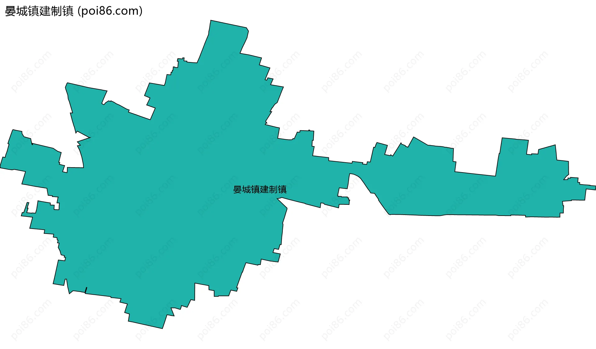 晏城镇建制镇边界地图