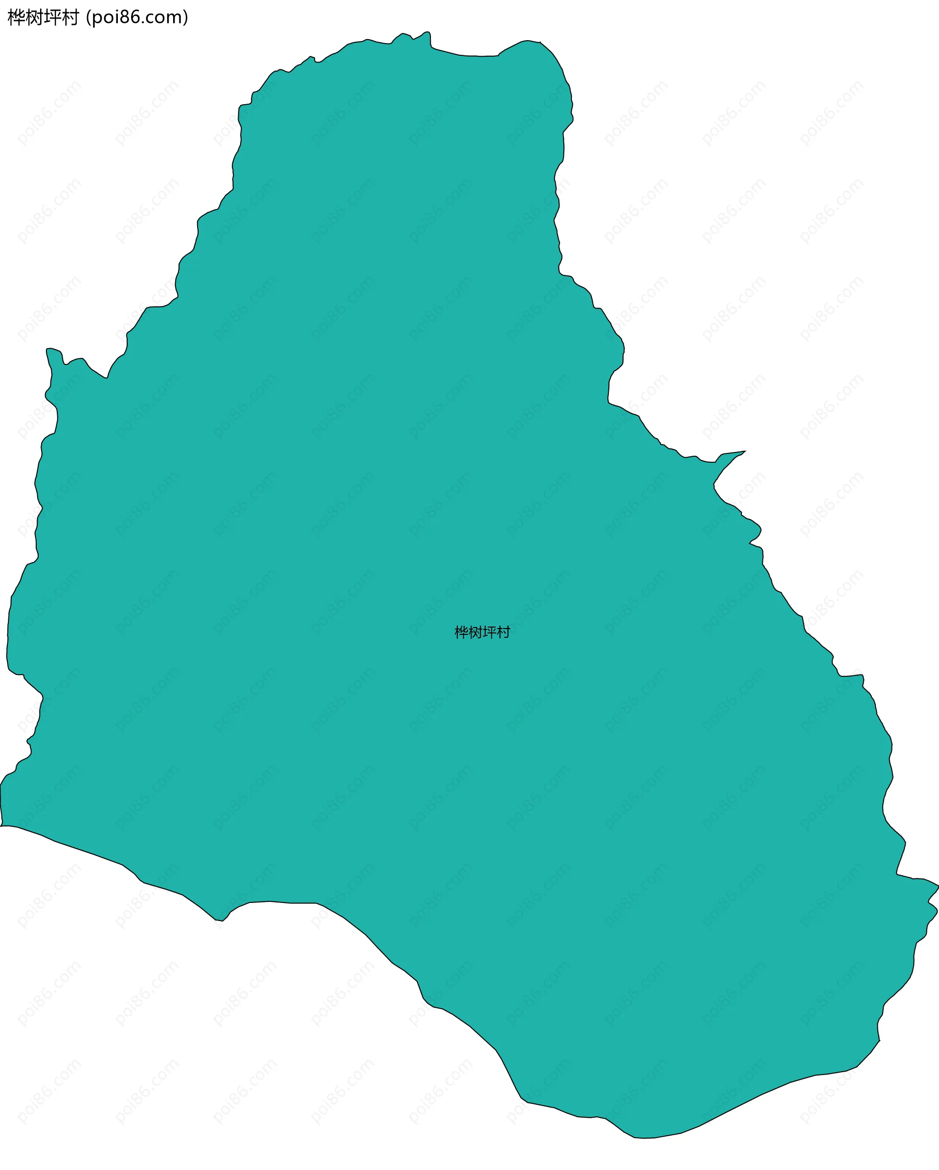 桦树坪村边界地图