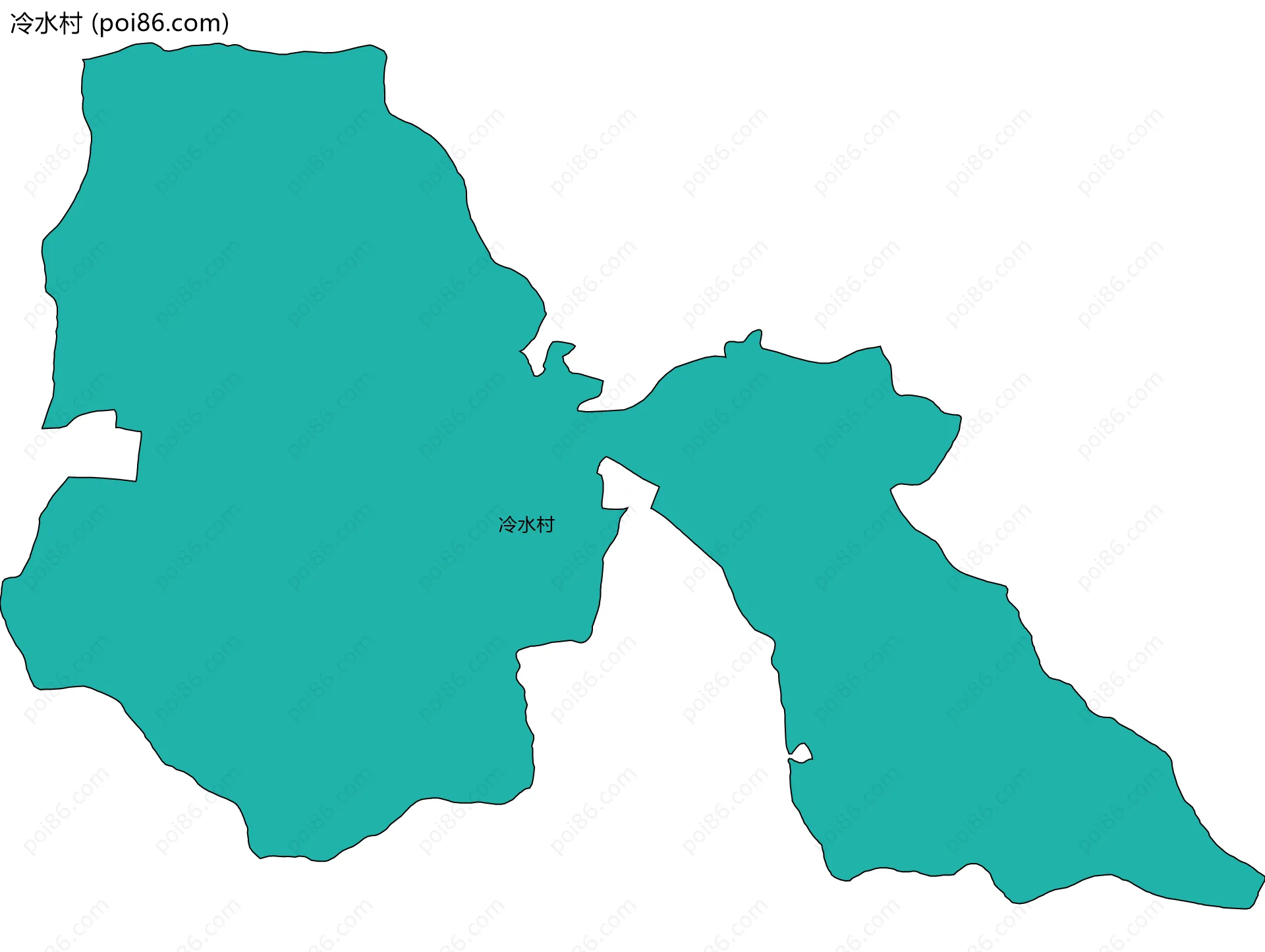 冷水村边界地图