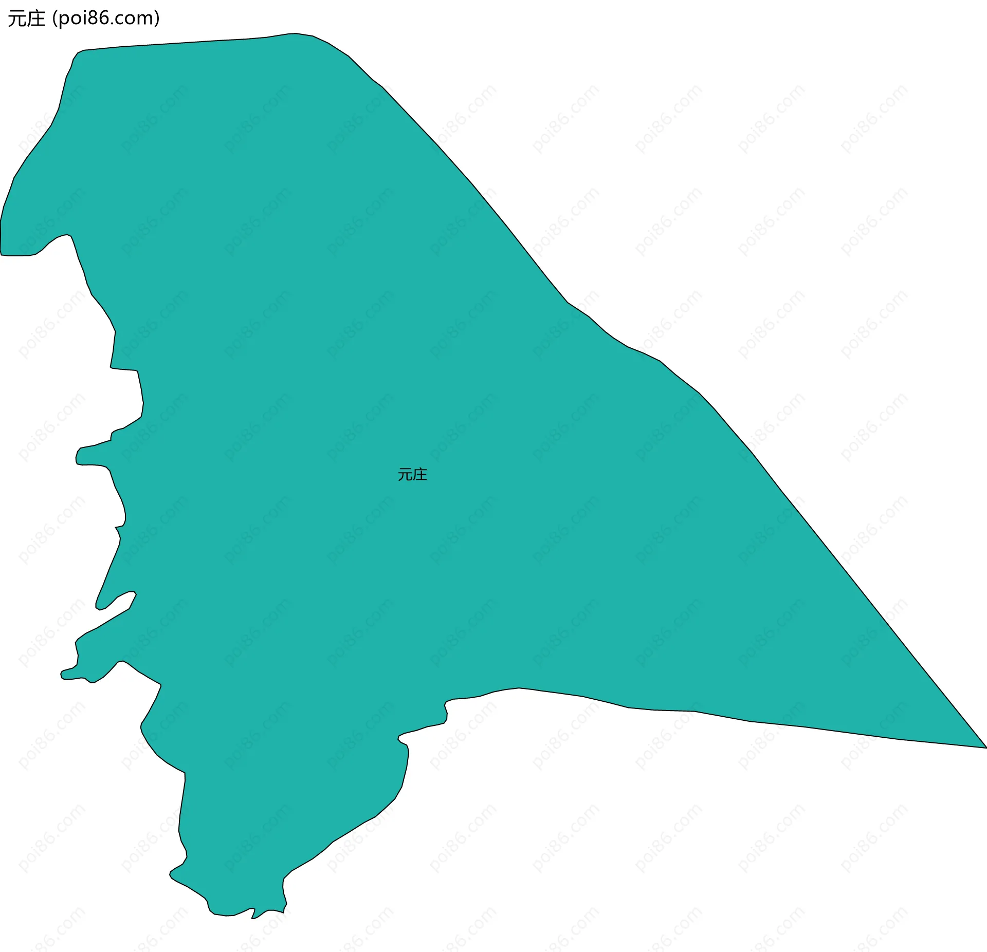 元庄边界地图