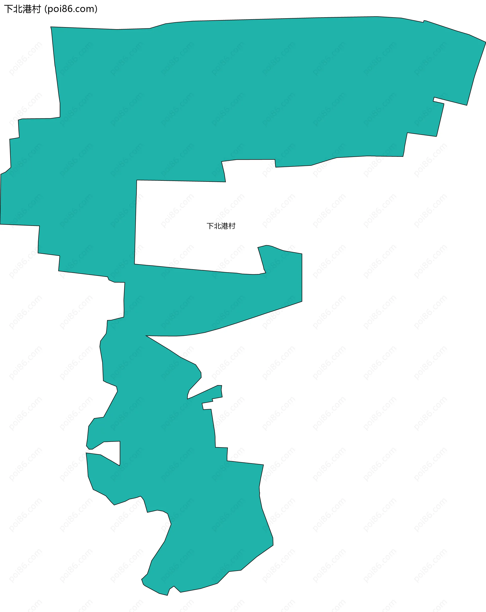 下北港村边界地图