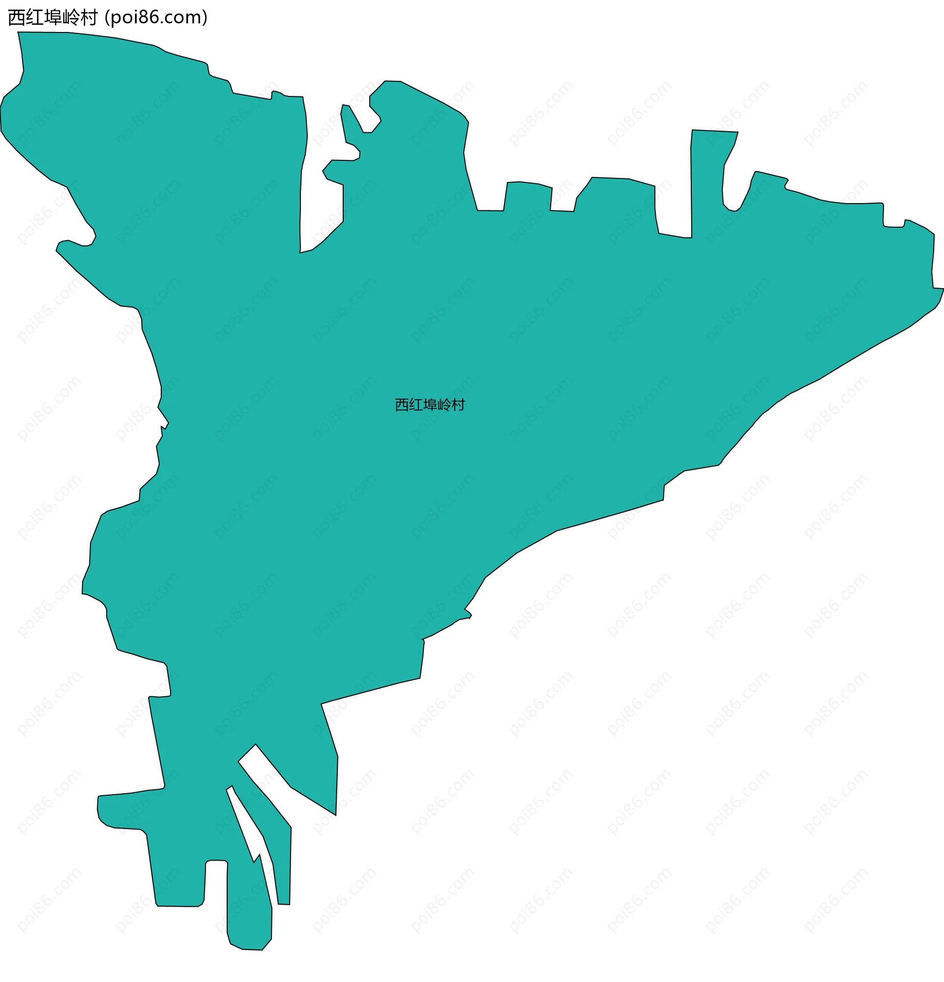 西红埠岭村边界地图