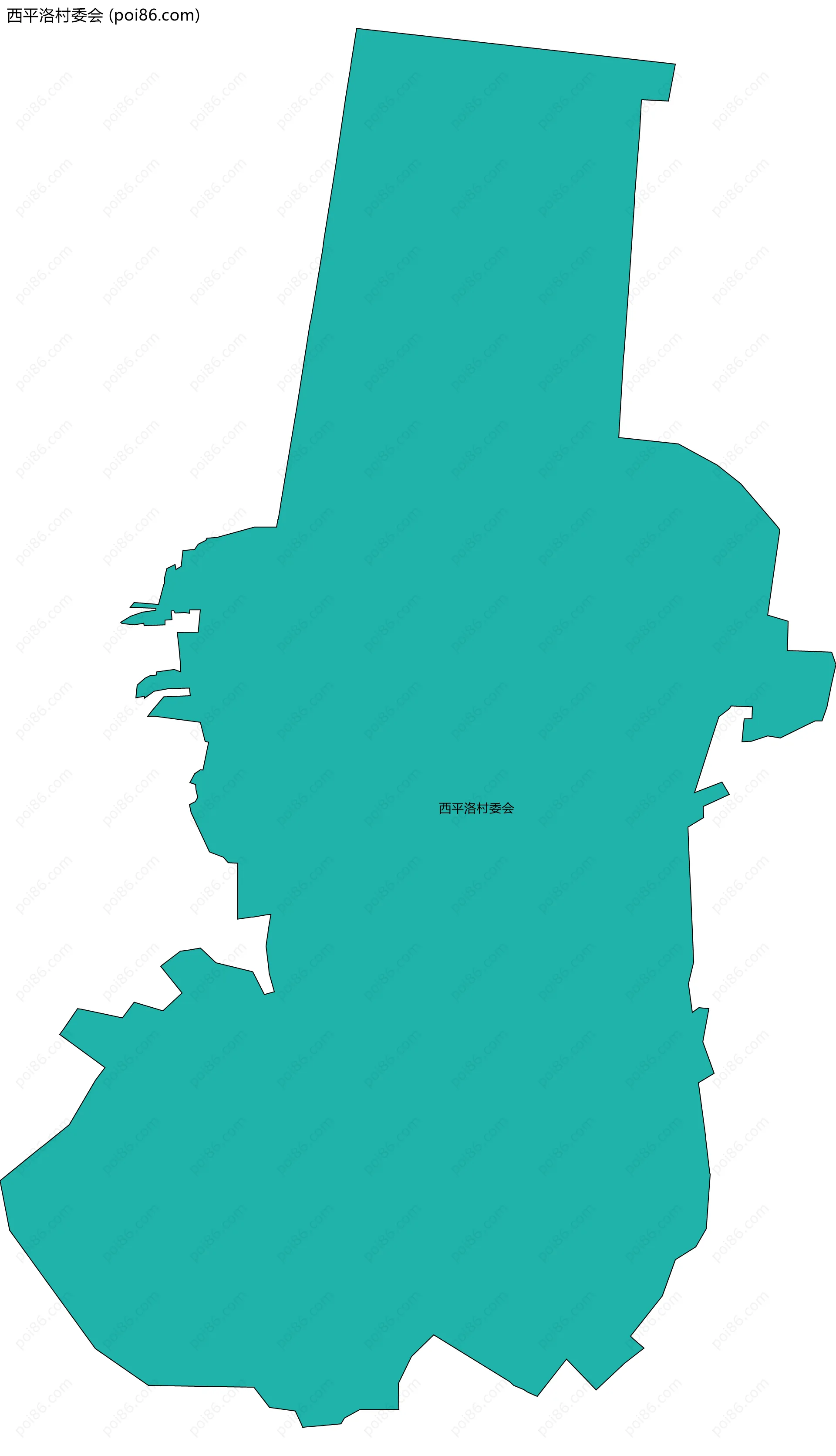 西平洛村委会边界地图