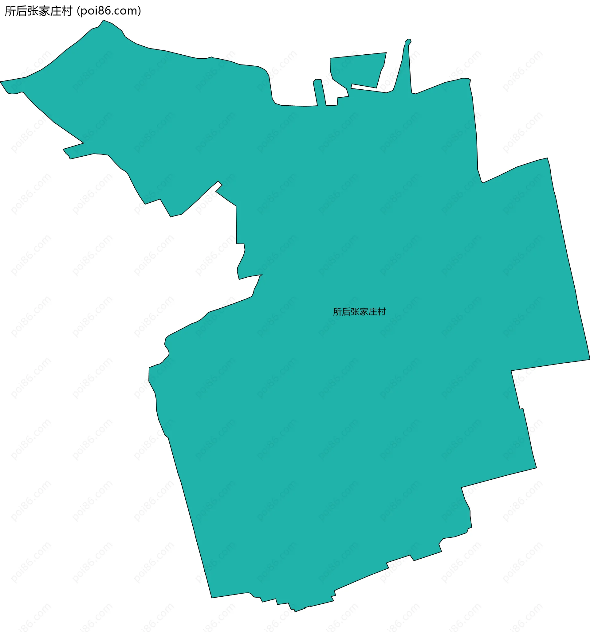 所后张家庄村边界地图